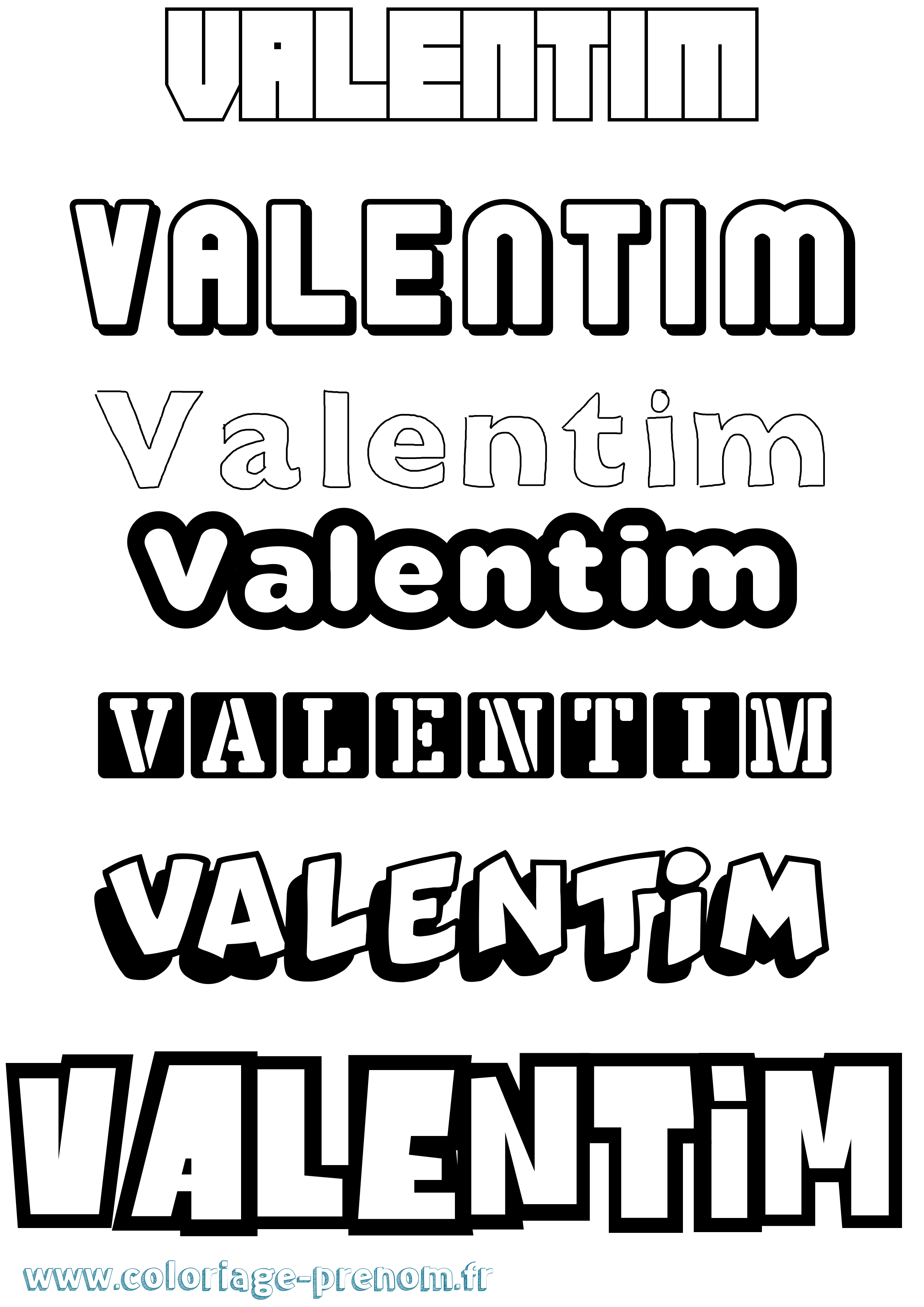 Coloriage Valentim Simple Coloriage prénom Valentim Simple
