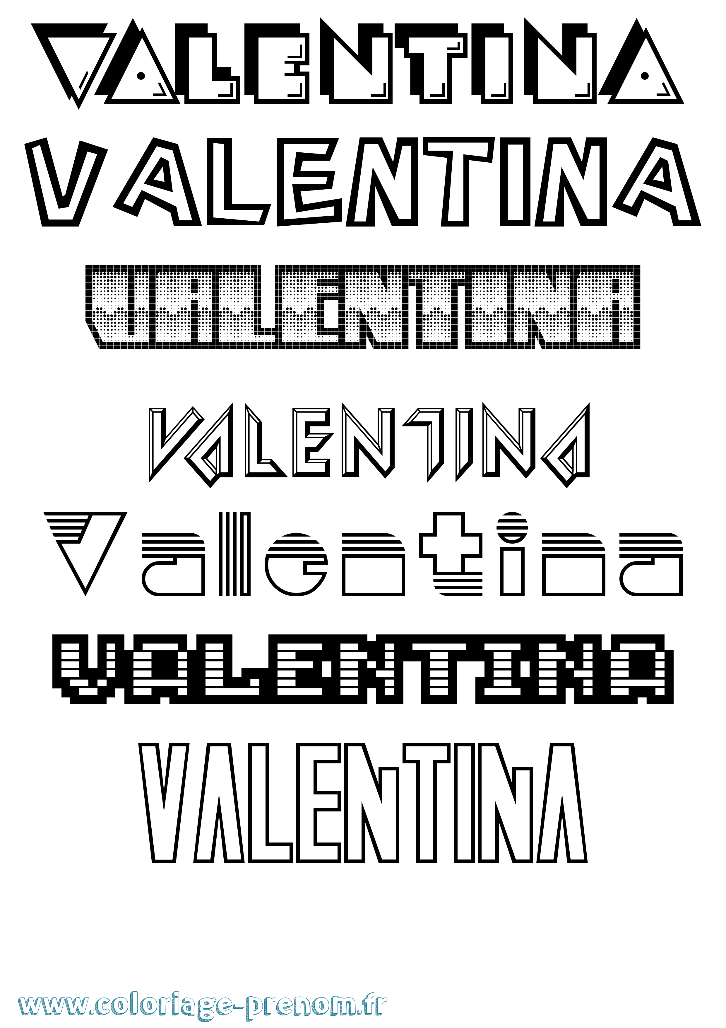Coloriage prénom Valentina Jeux Vidéos