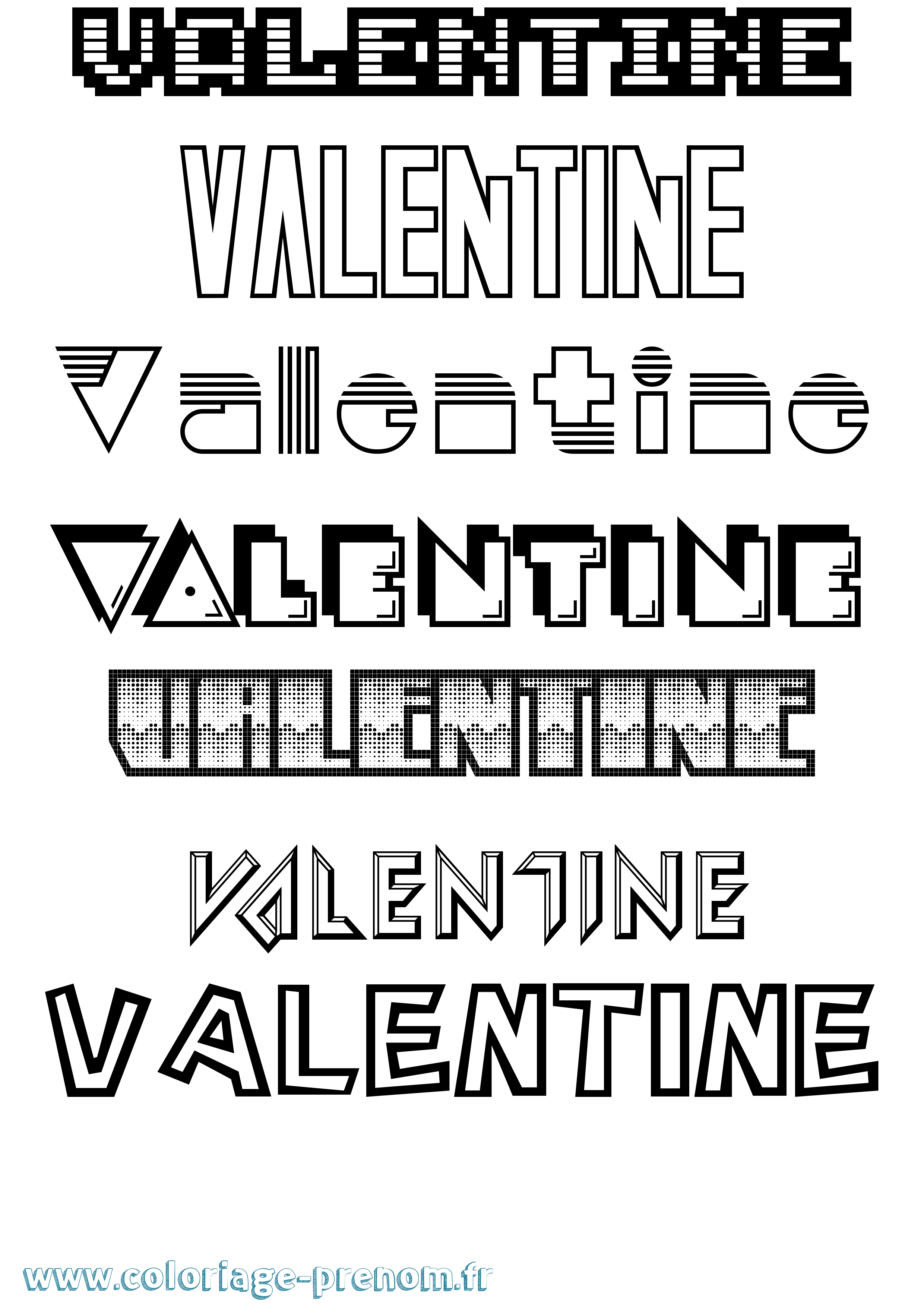 Coloriage prénom Valentine Jeux Vidéos