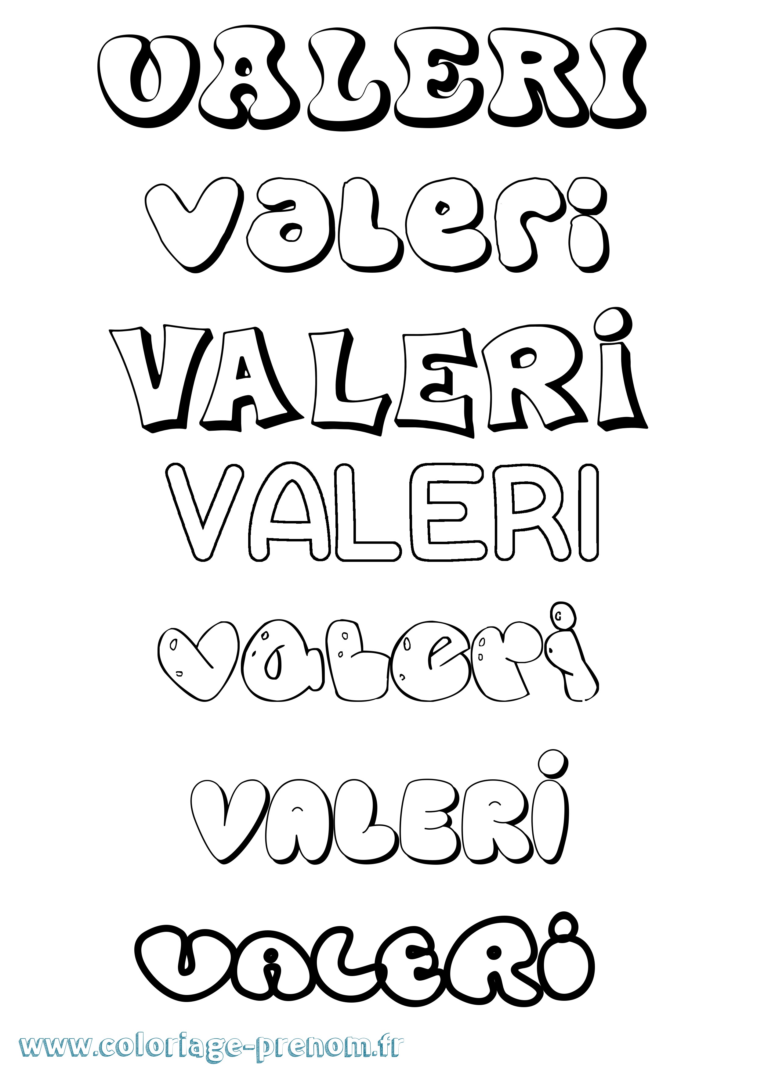 Coloriage Valeri Bubble Coloriage prénom Valeri Bubble