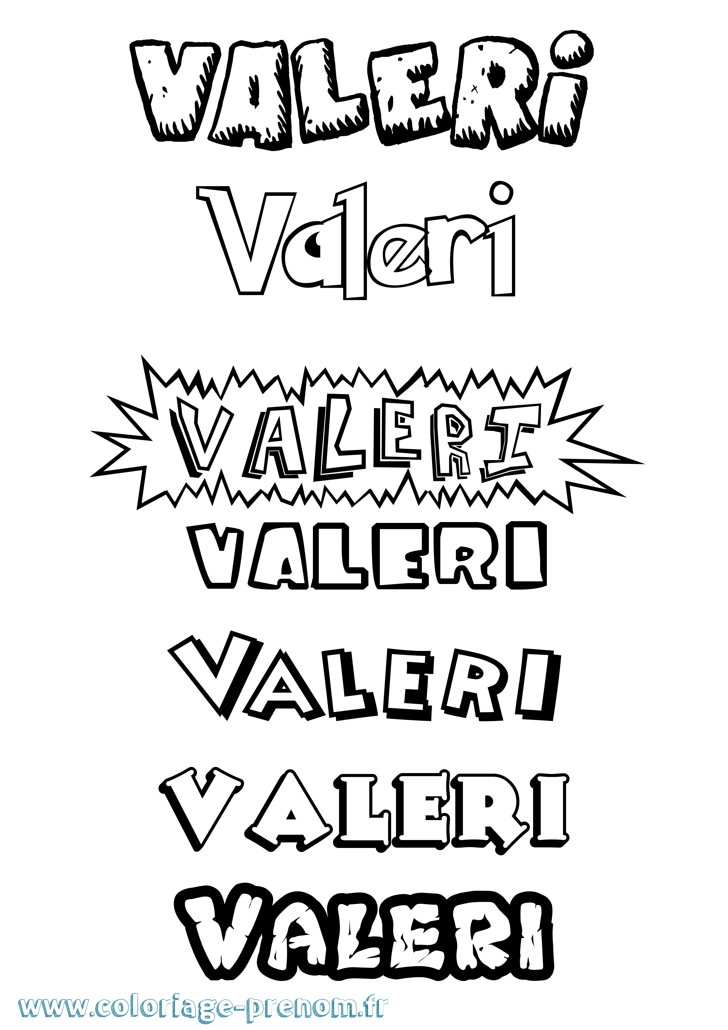 Coloriage Valeri Dessin Animé Coloriage prénom Valeri Dessin Animé
