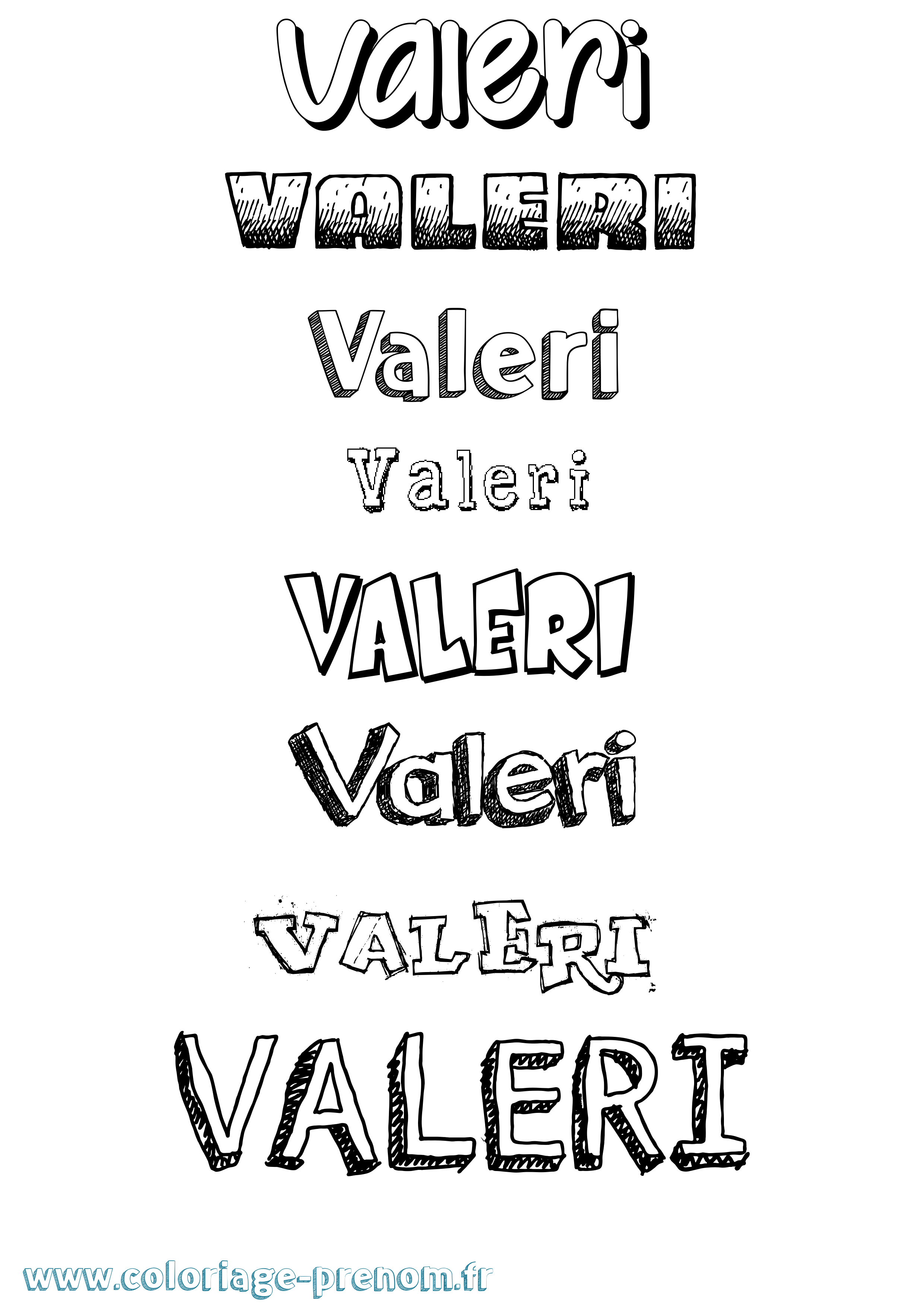 Coloriage Valeri Dessiné Coloriage prénom Valeri Dessiné