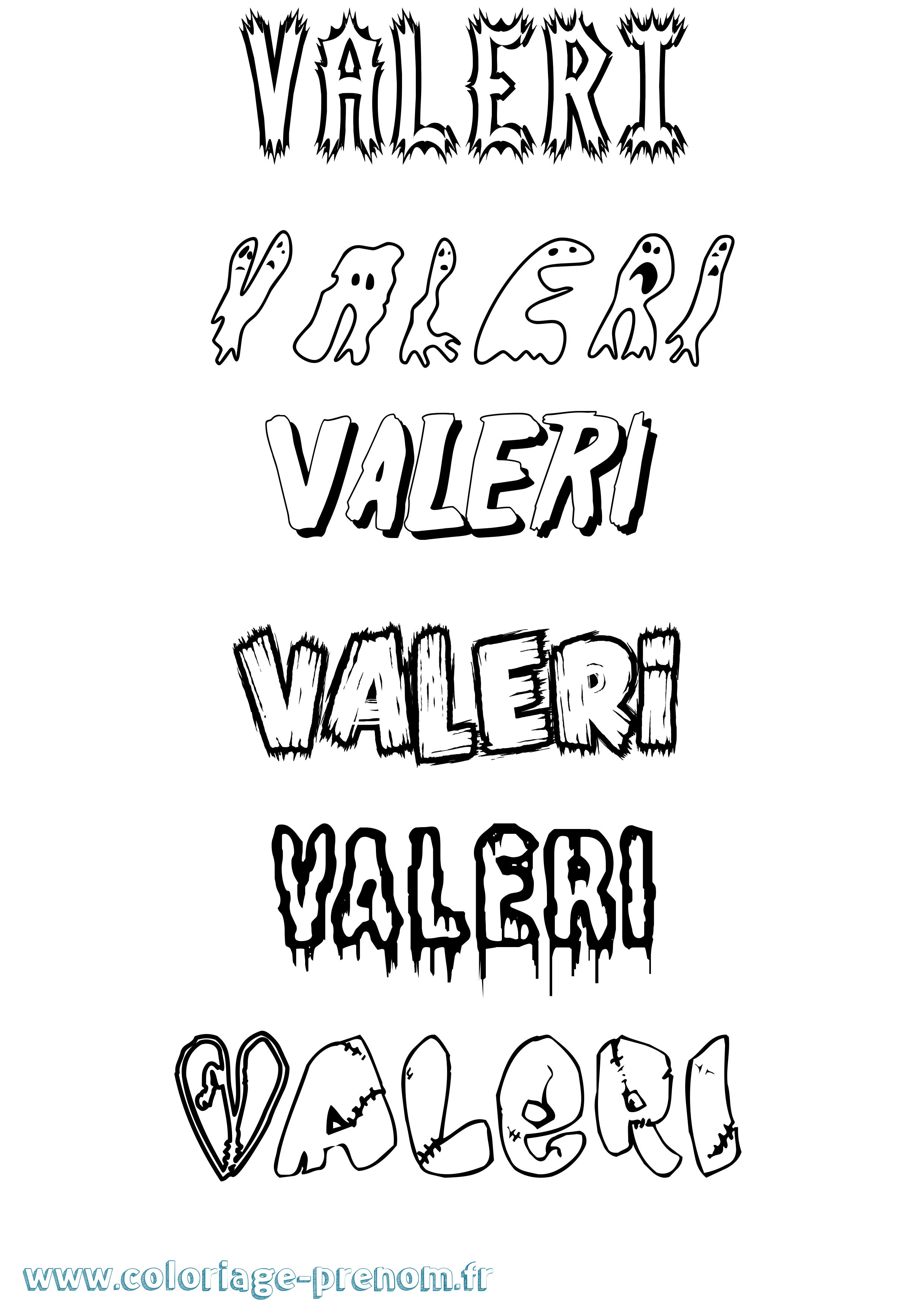 Coloriage Valeri Frisson Coloriage prénom Valeri Frisson