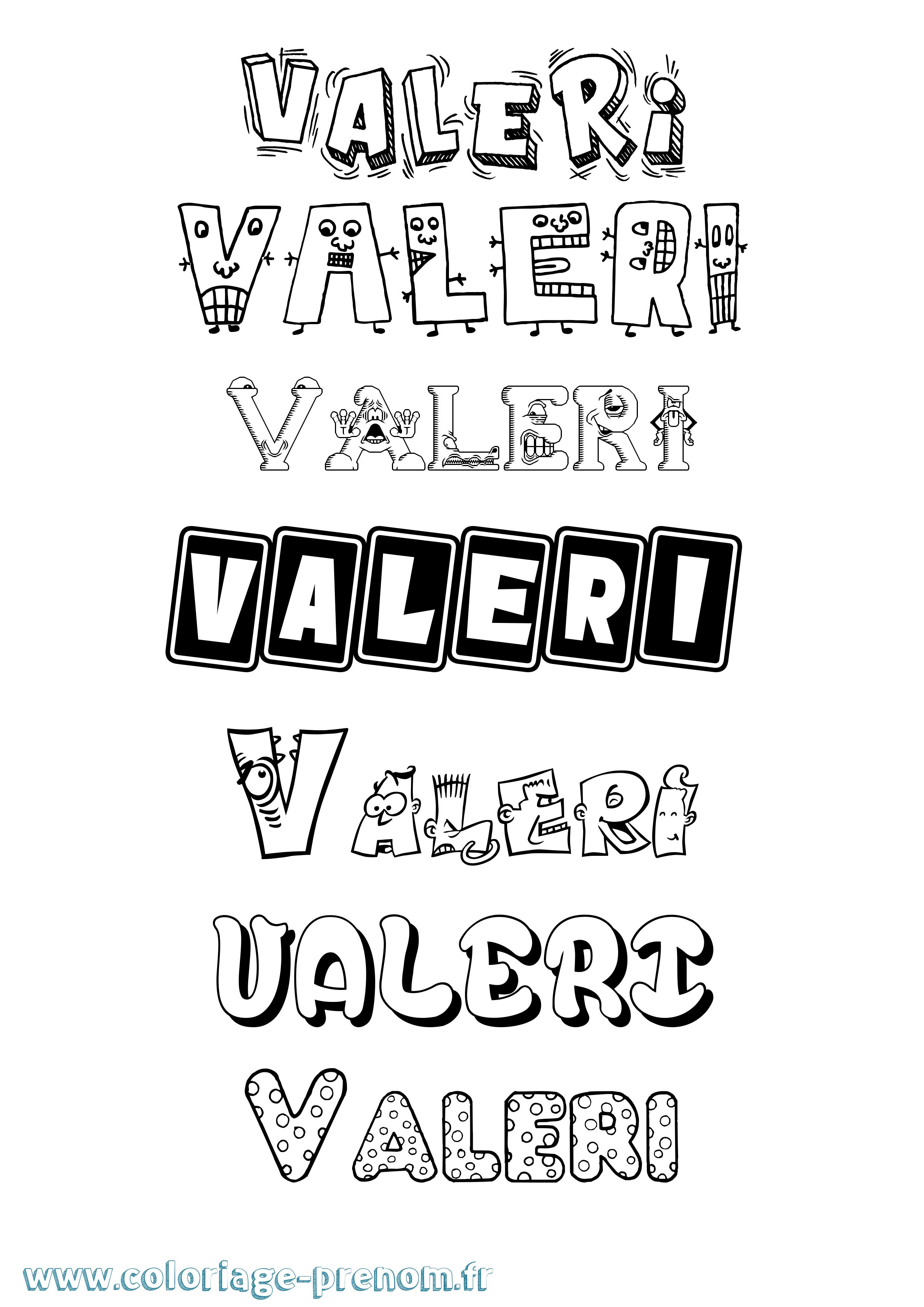 Coloriage Valeri Fun Coloriage prénom Valeri Fun