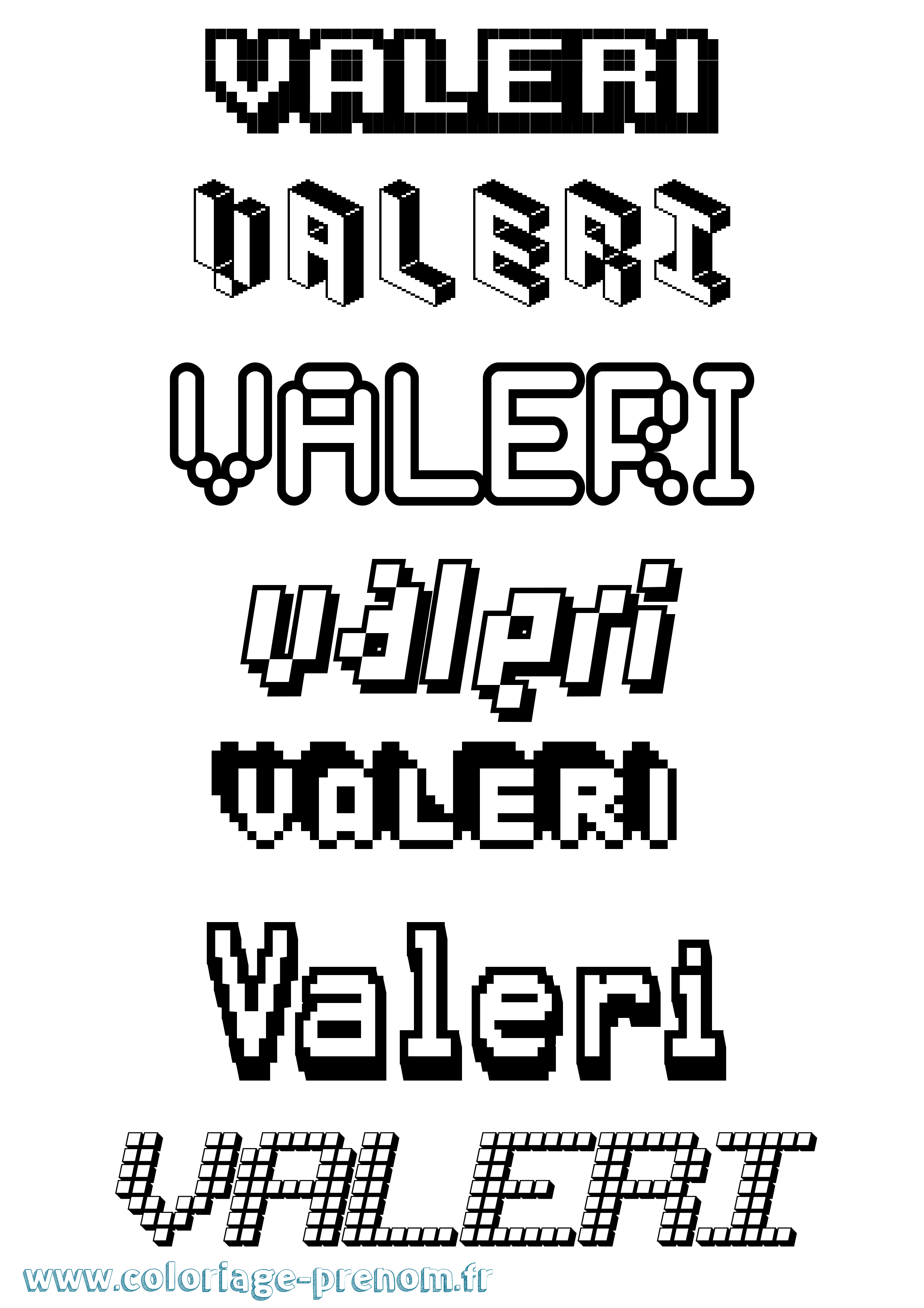 Coloriage Valeri Pixel Coloriage prénom Valeri Pixel