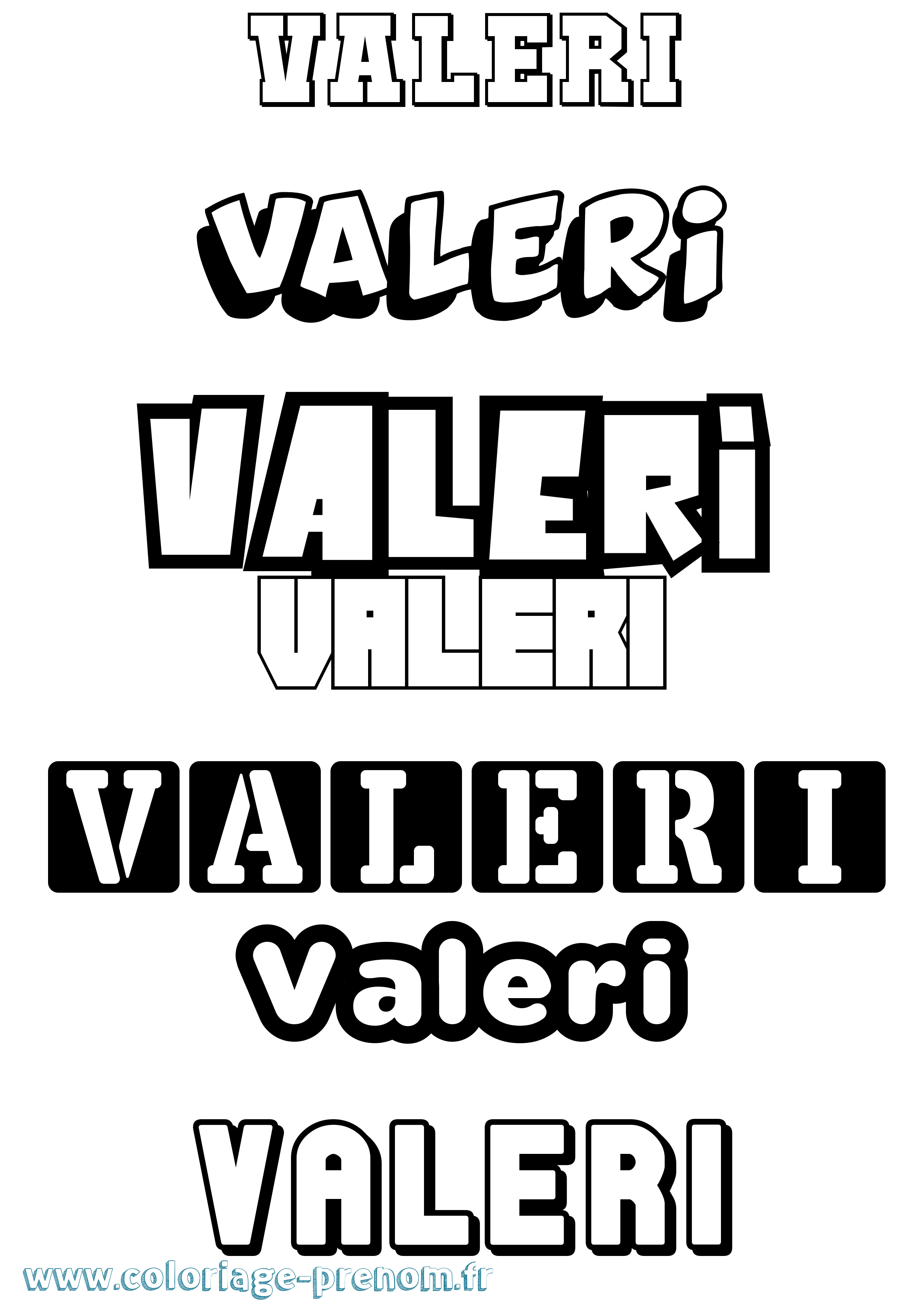Coloriage Valeri Simple Coloriage prénom Valeri Simple
