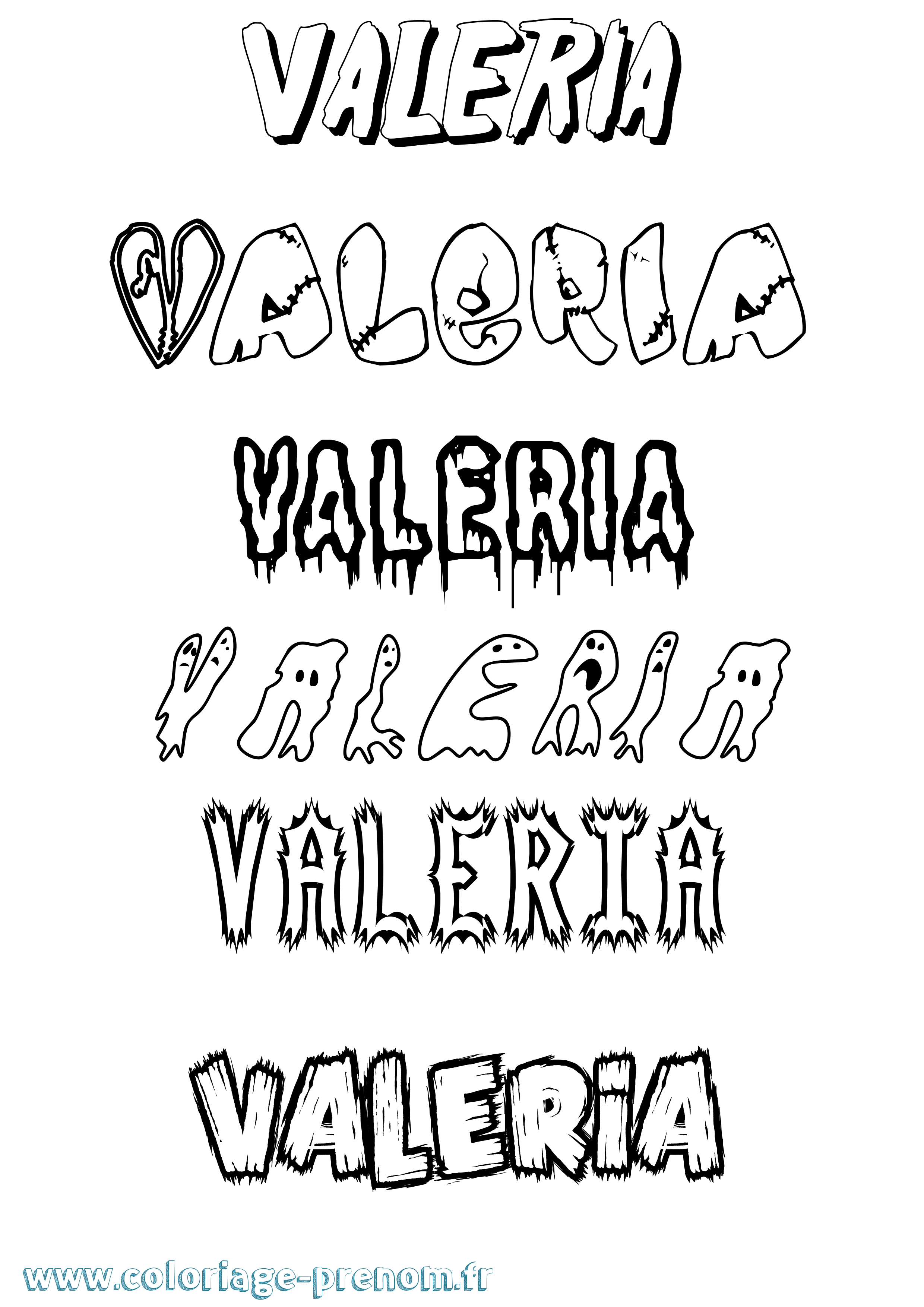 Coloriage Valeria Frisson Coloriage prénom Valeria Frisson