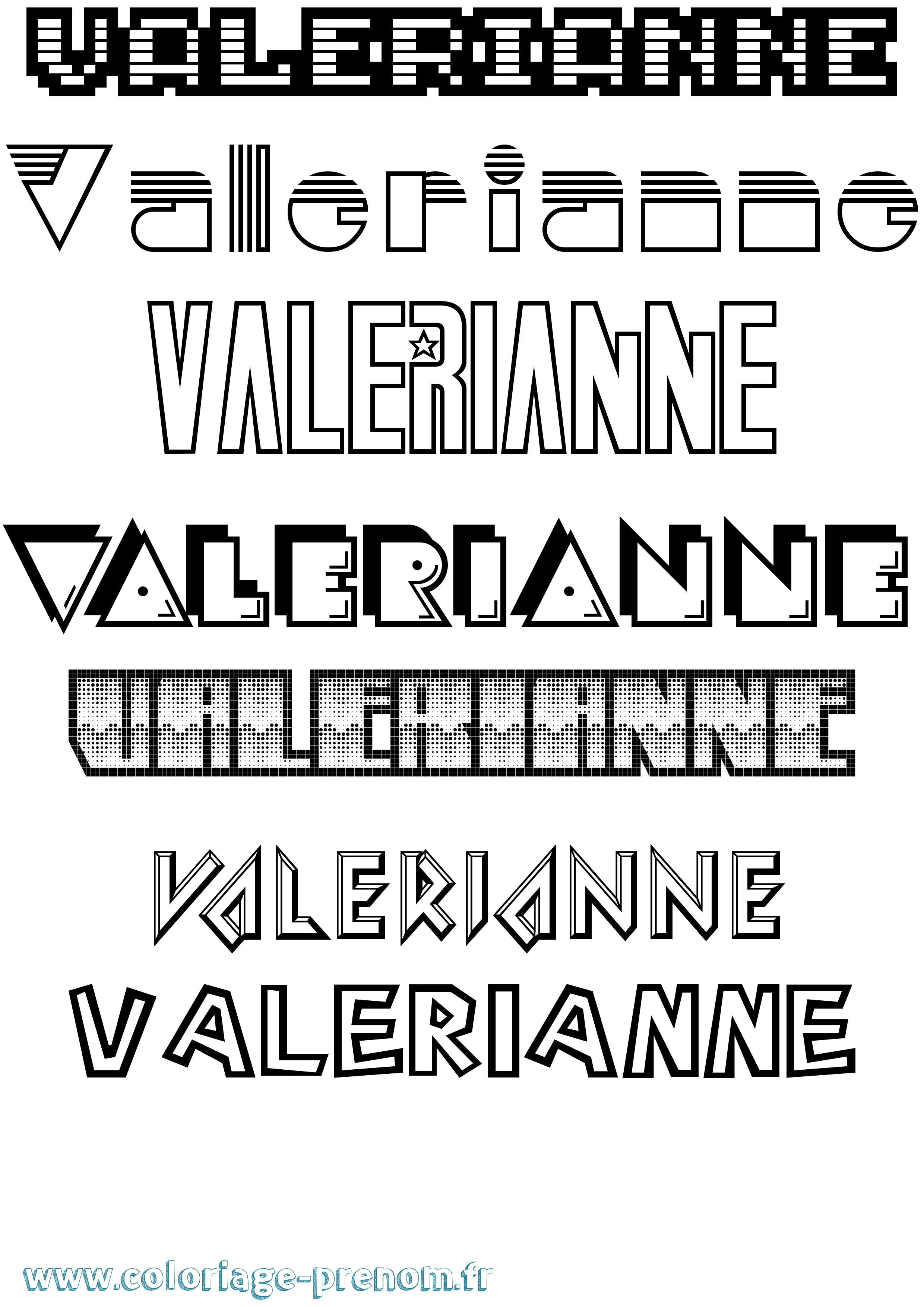 Coloriage prénom Valerianne Jeux Vidéos