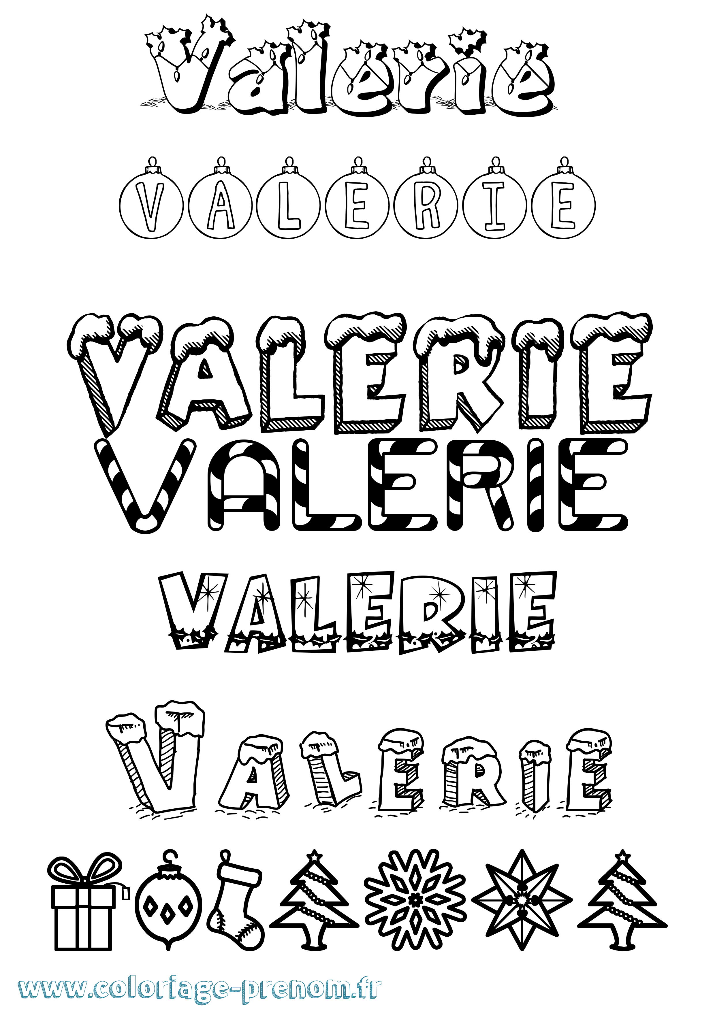 Coloriage prénom Valerie