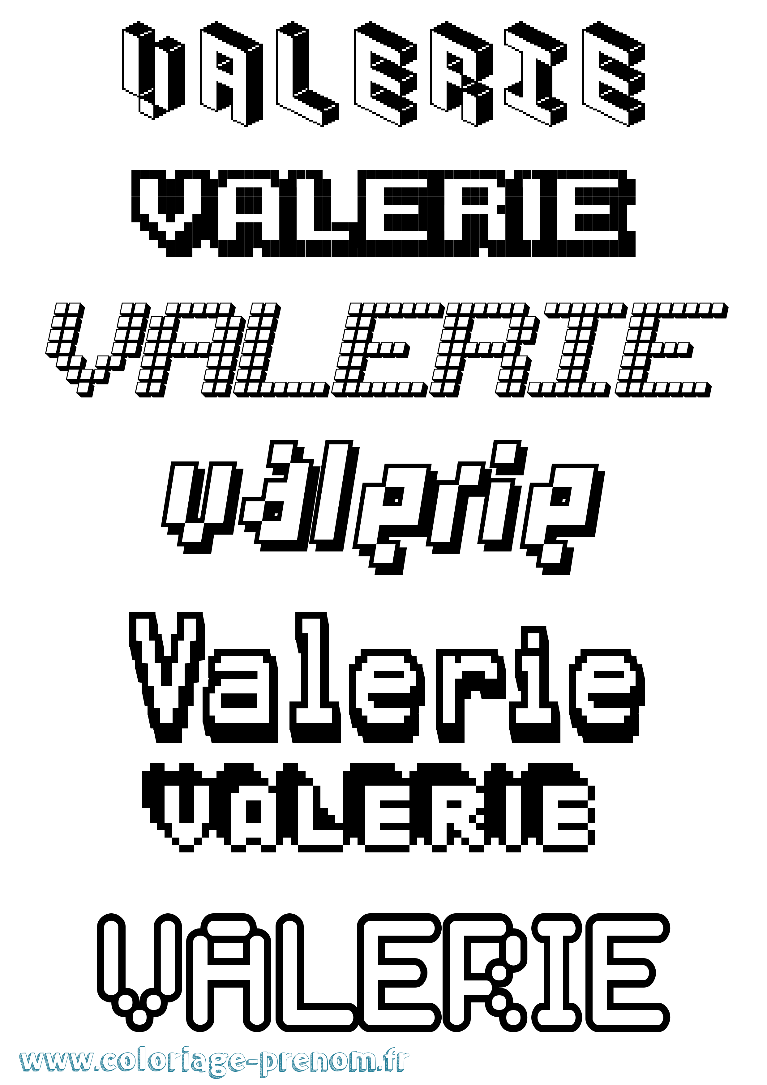 Coloriage prénom Valerie
