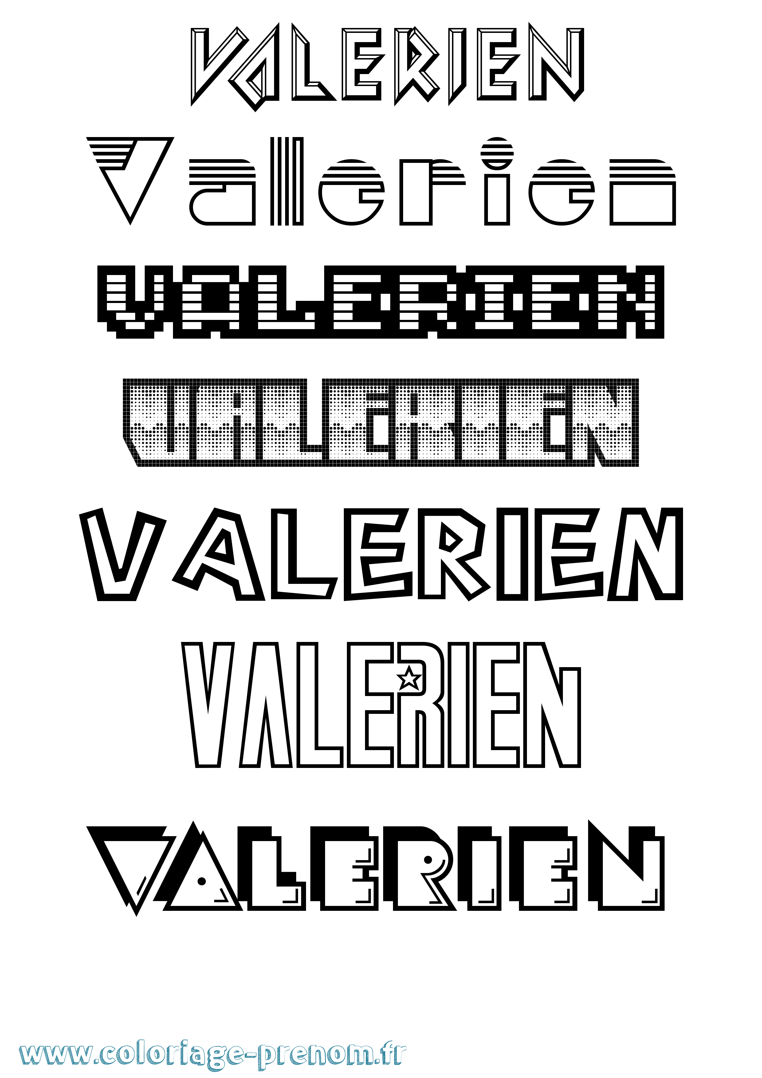 Coloriage Valerien Jeux Vidéos Coloriage prénom Valerien Jeux Vidéos