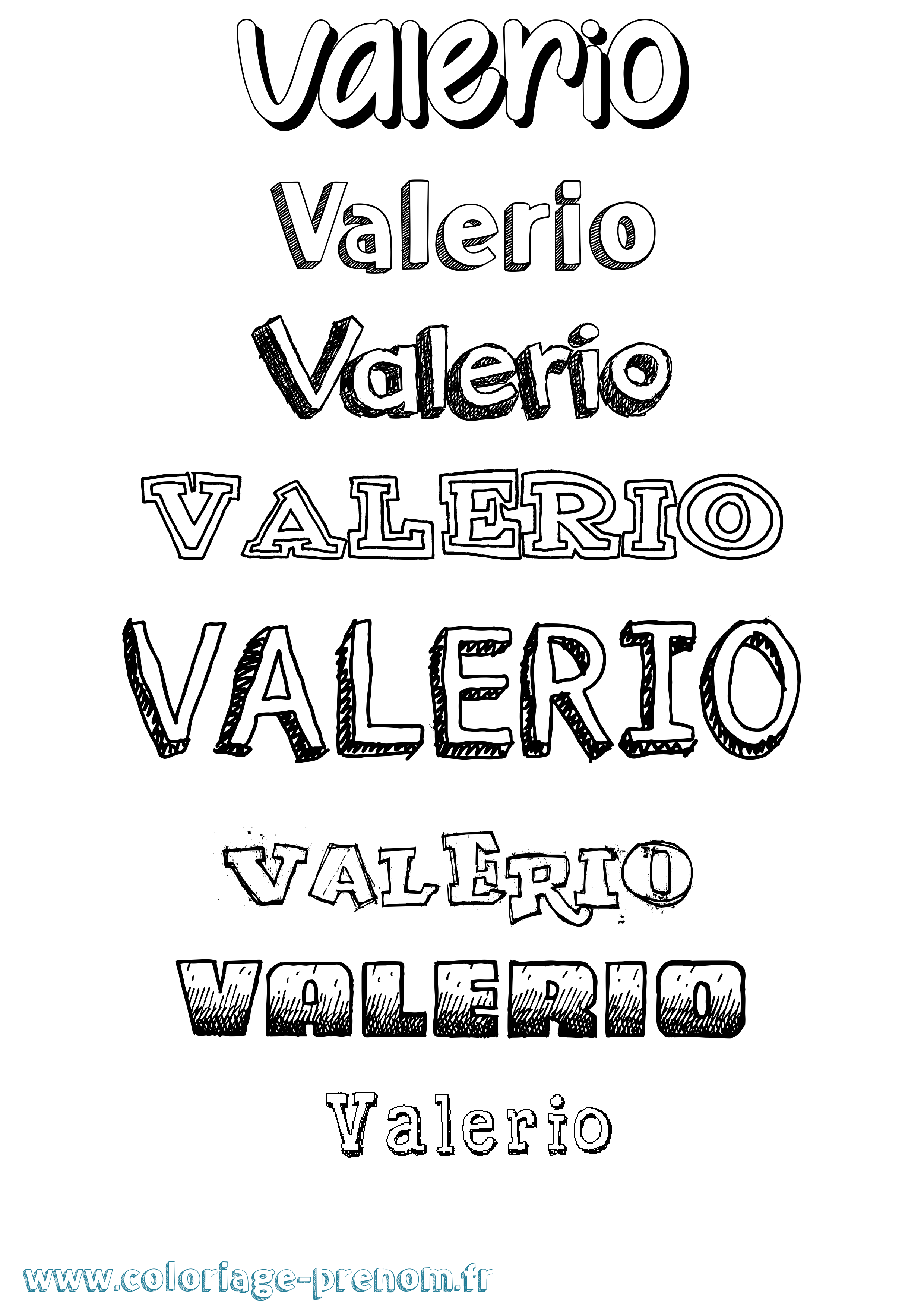 Coloriage prénom Valerio Dessiné