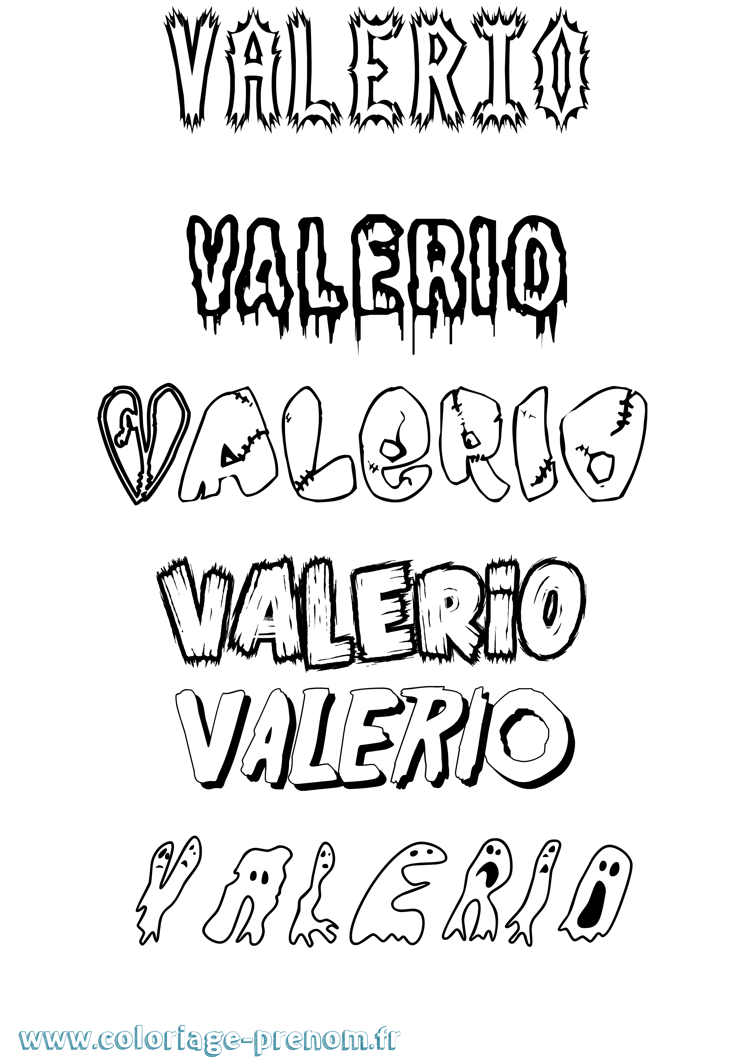 Coloriage prénom Valerio Frisson