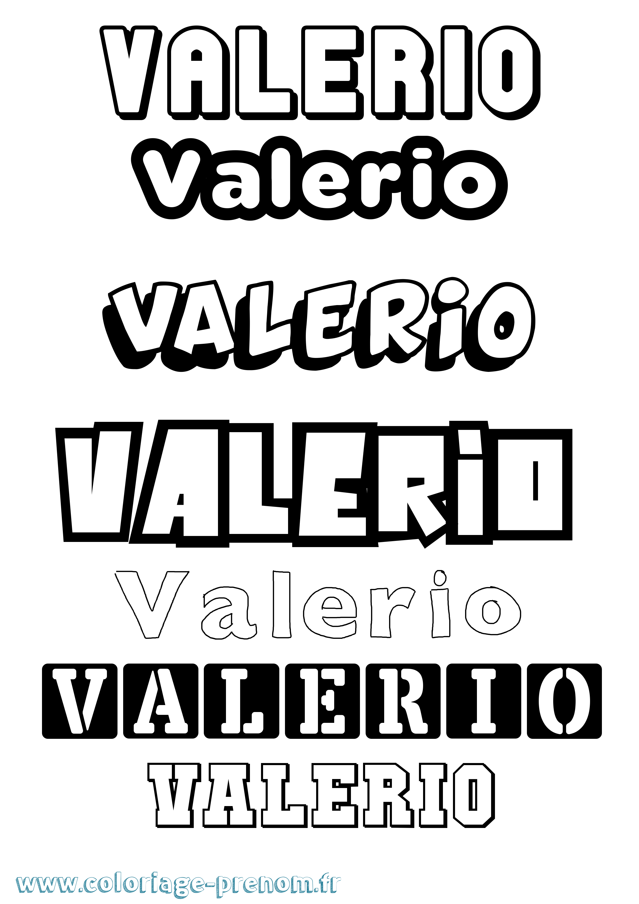 Coloriage prénom Valerio Simple