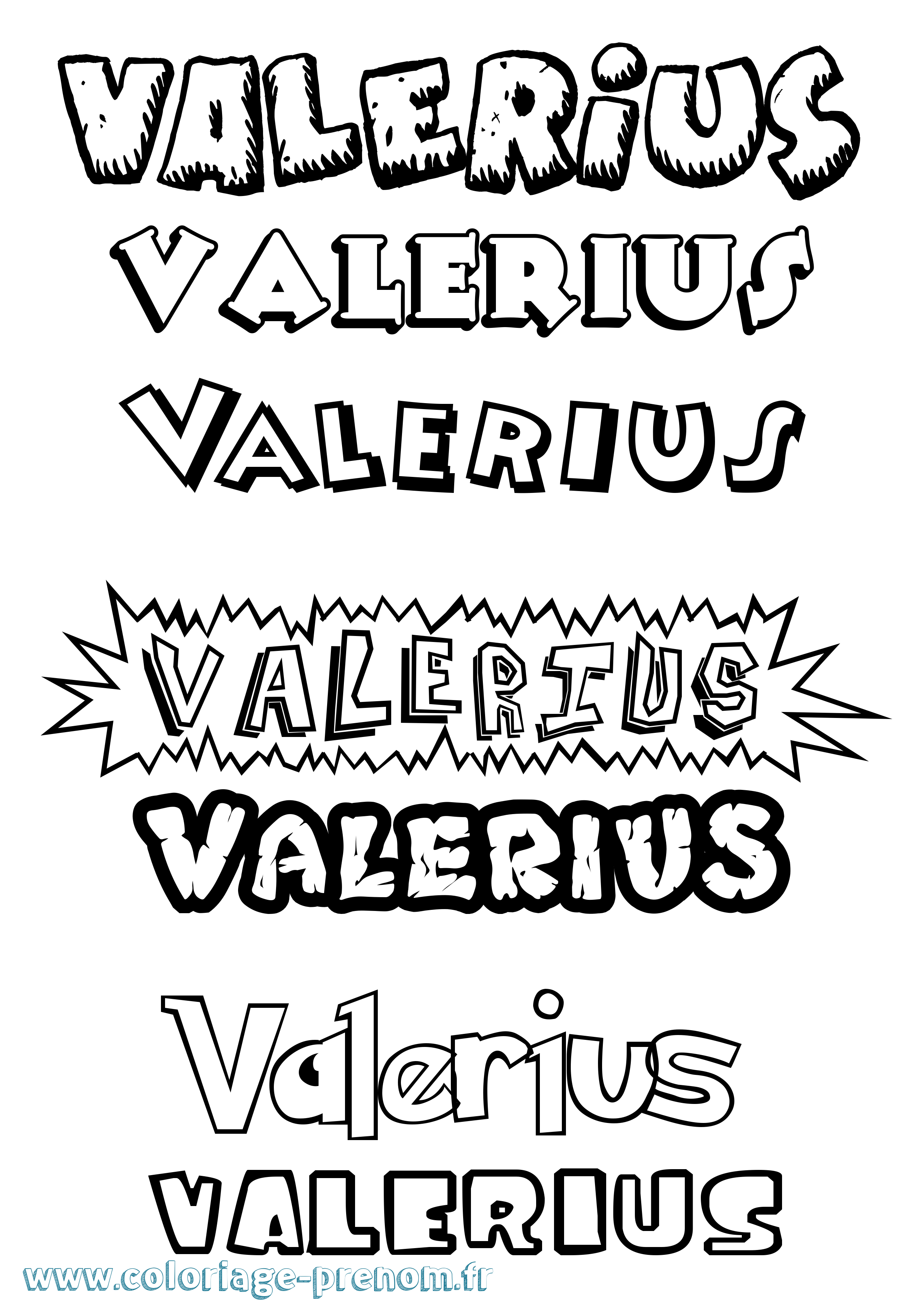 Coloriage prénom Valerius Dessin Animé