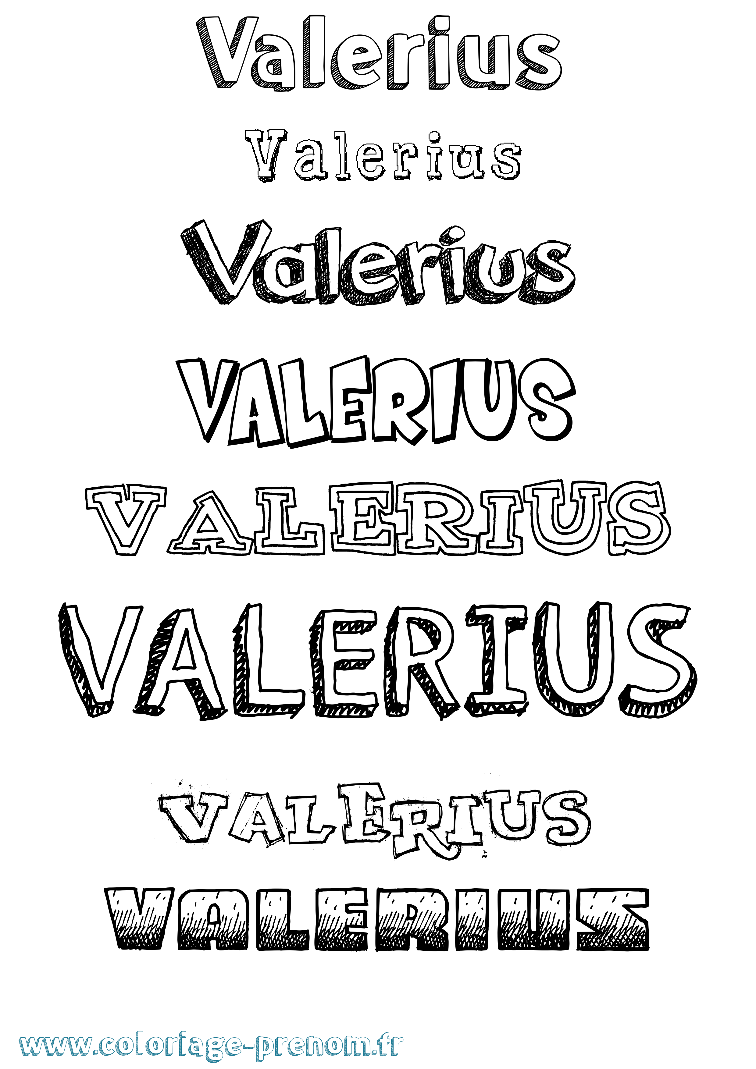 Coloriage prénom Valerius Dessiné