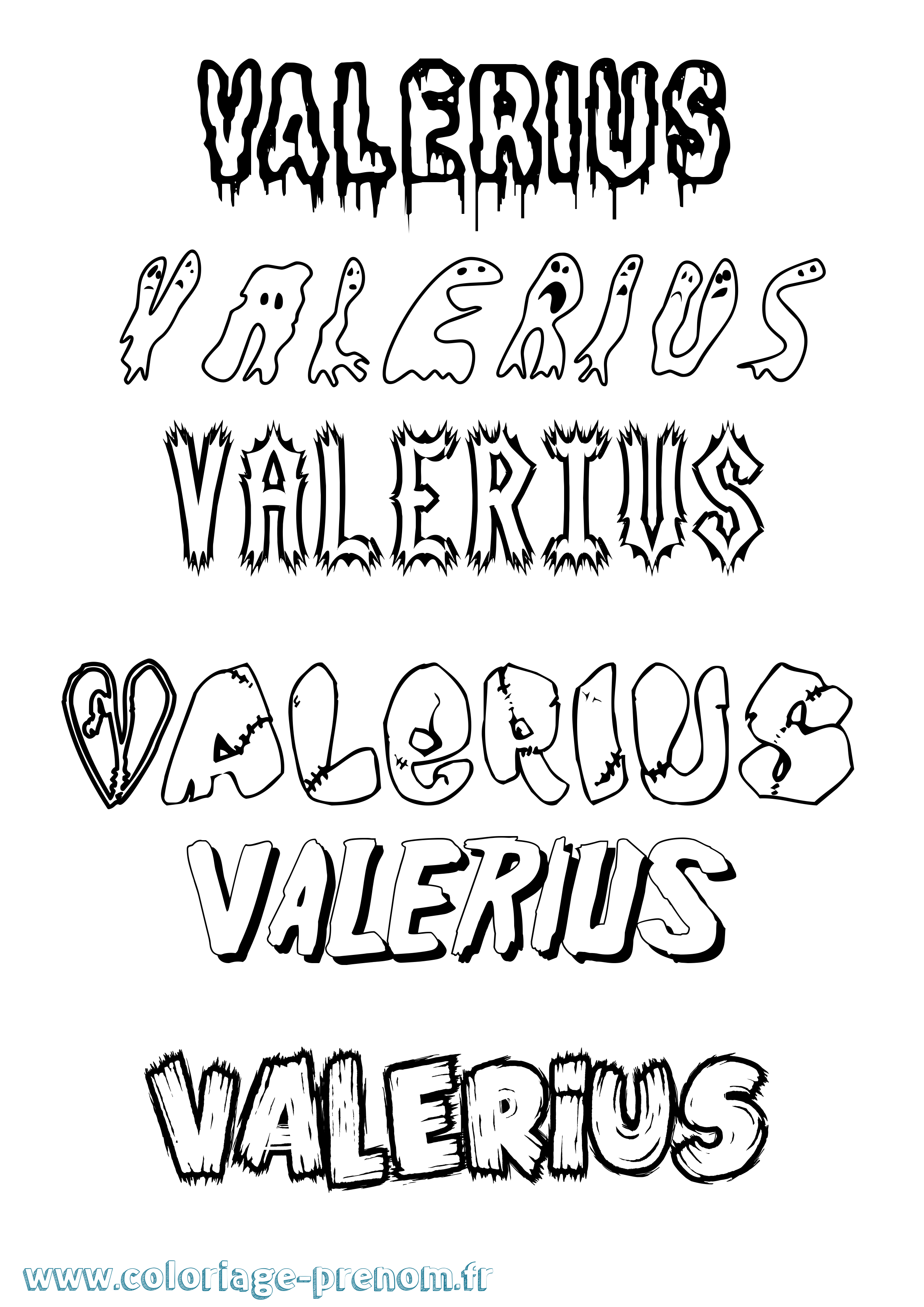 Coloriage prénom Valerius Frisson