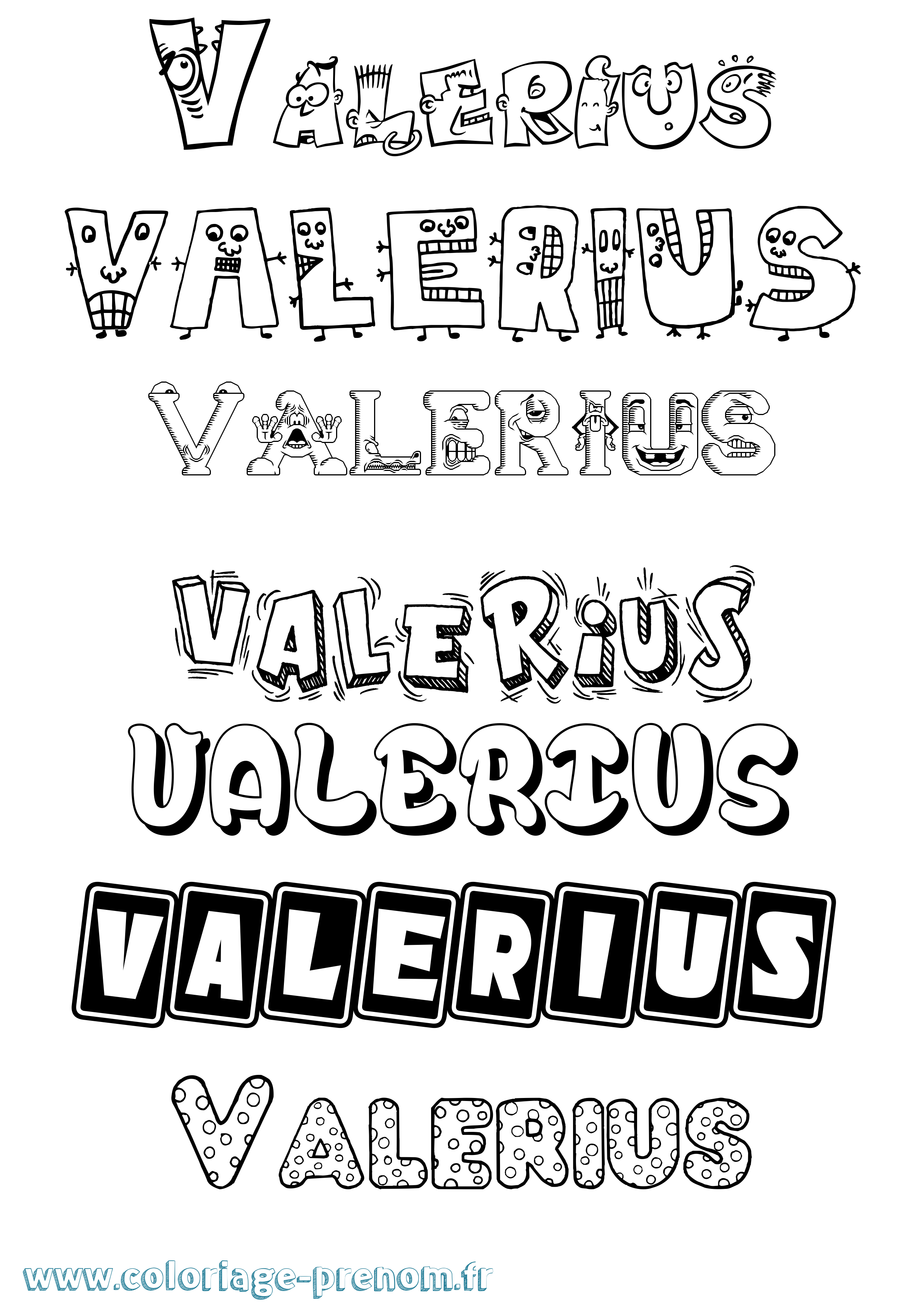 Coloriage prénom Valerius Fun