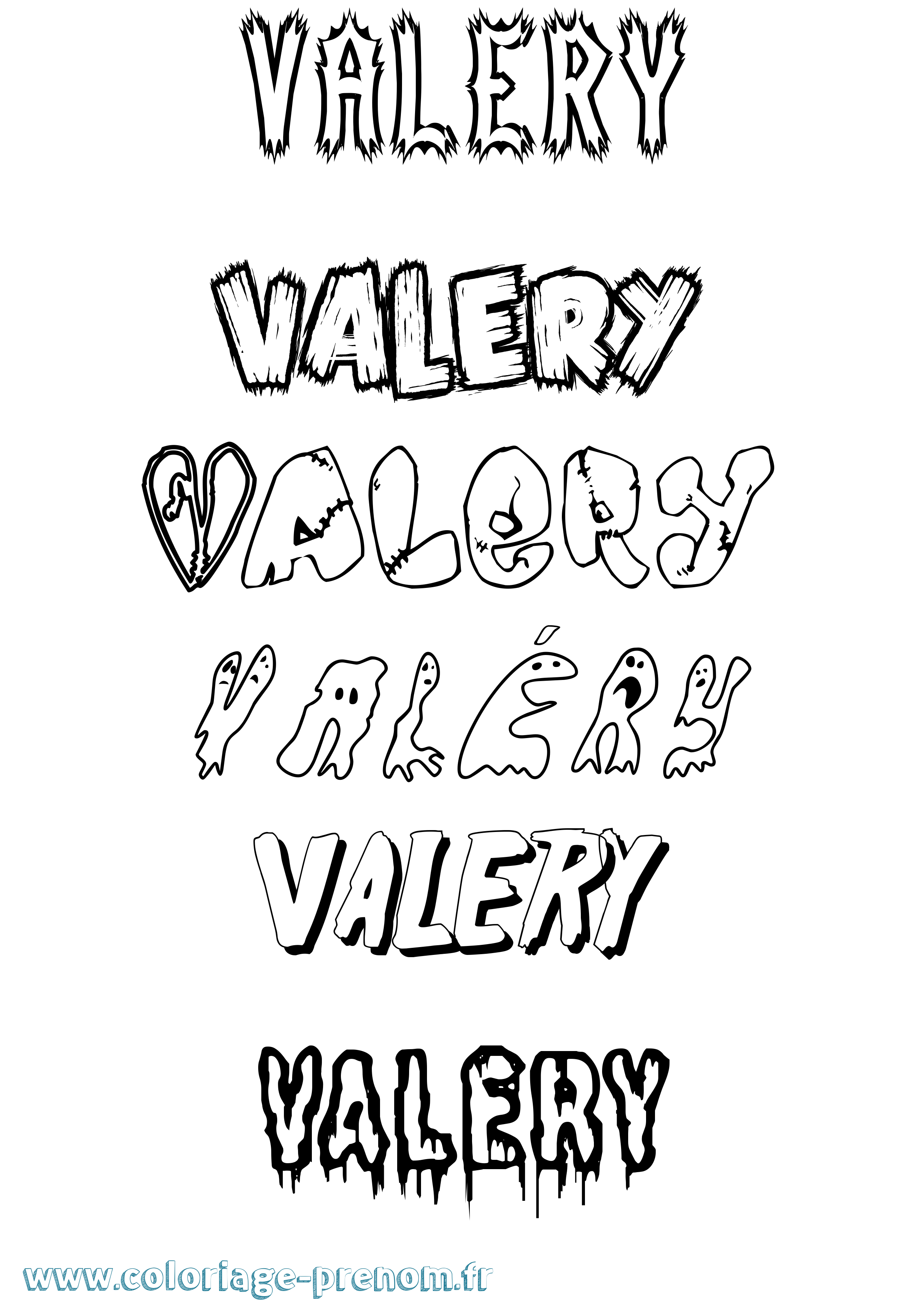 Coloriage prénom Valéry Frisson