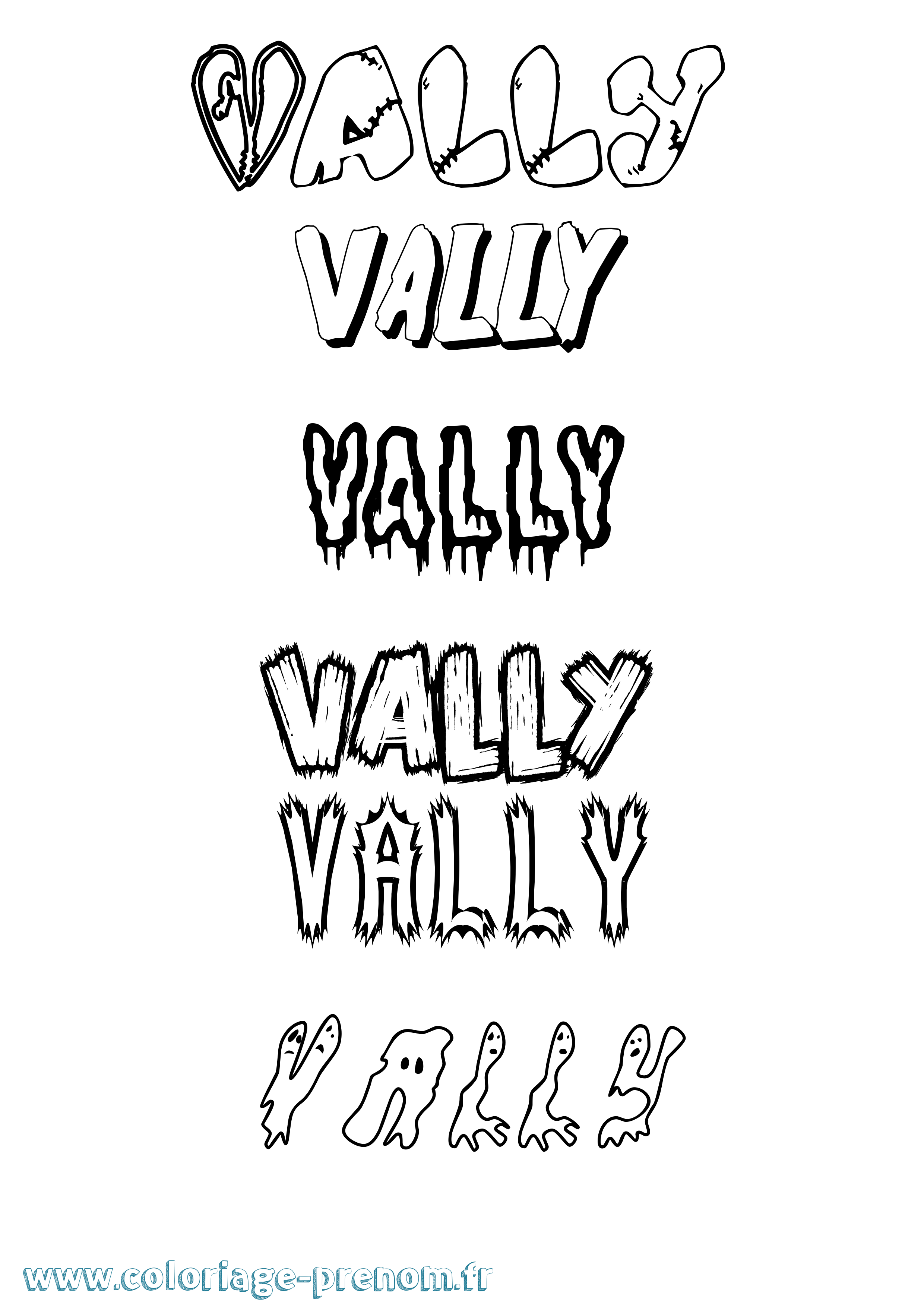 Coloriage Vally Frisson Coloriage prénom Vally Frisson