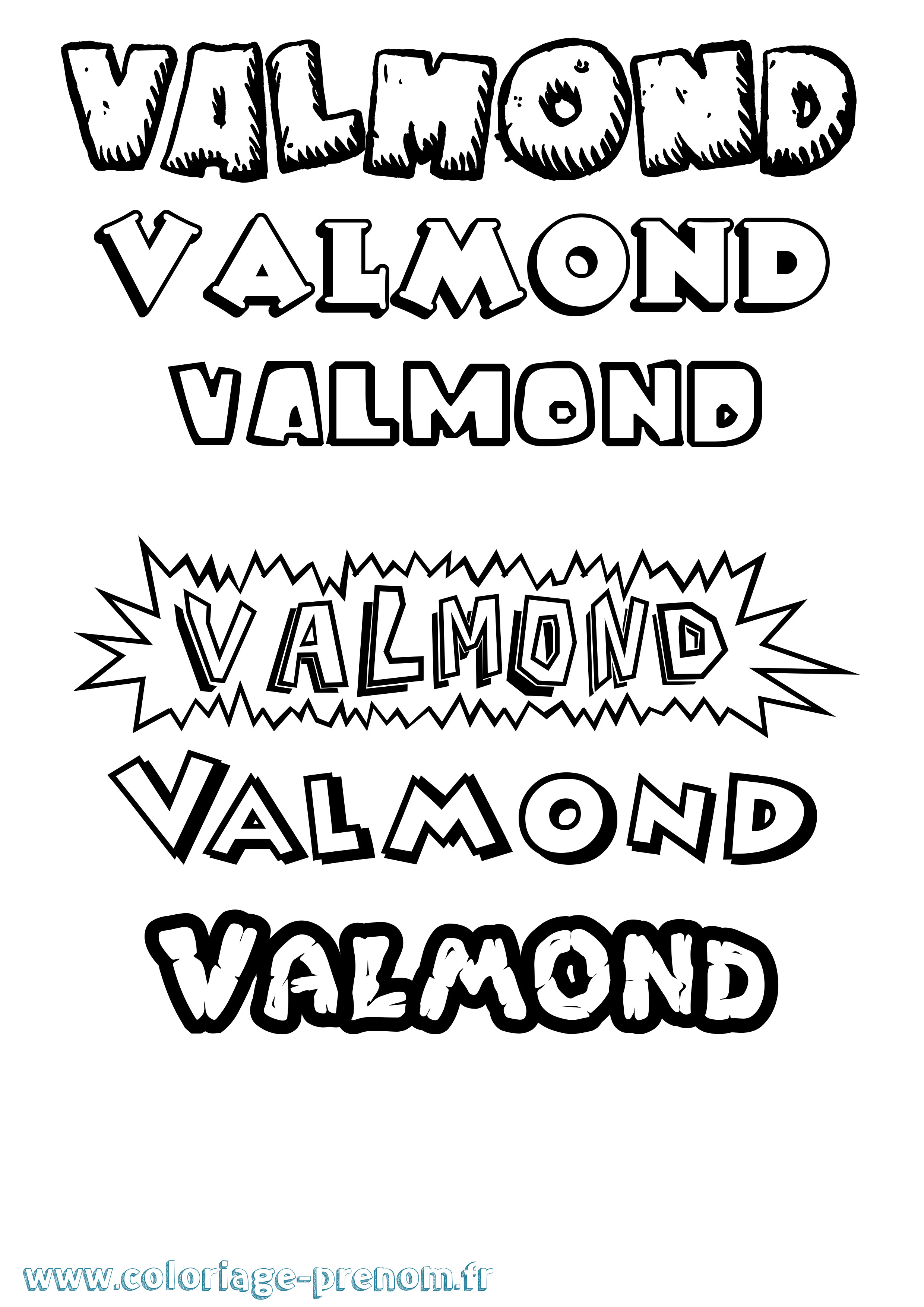 Coloriage Valmond Dessin Animé Coloriage prénom Valmond Dessin Animé
