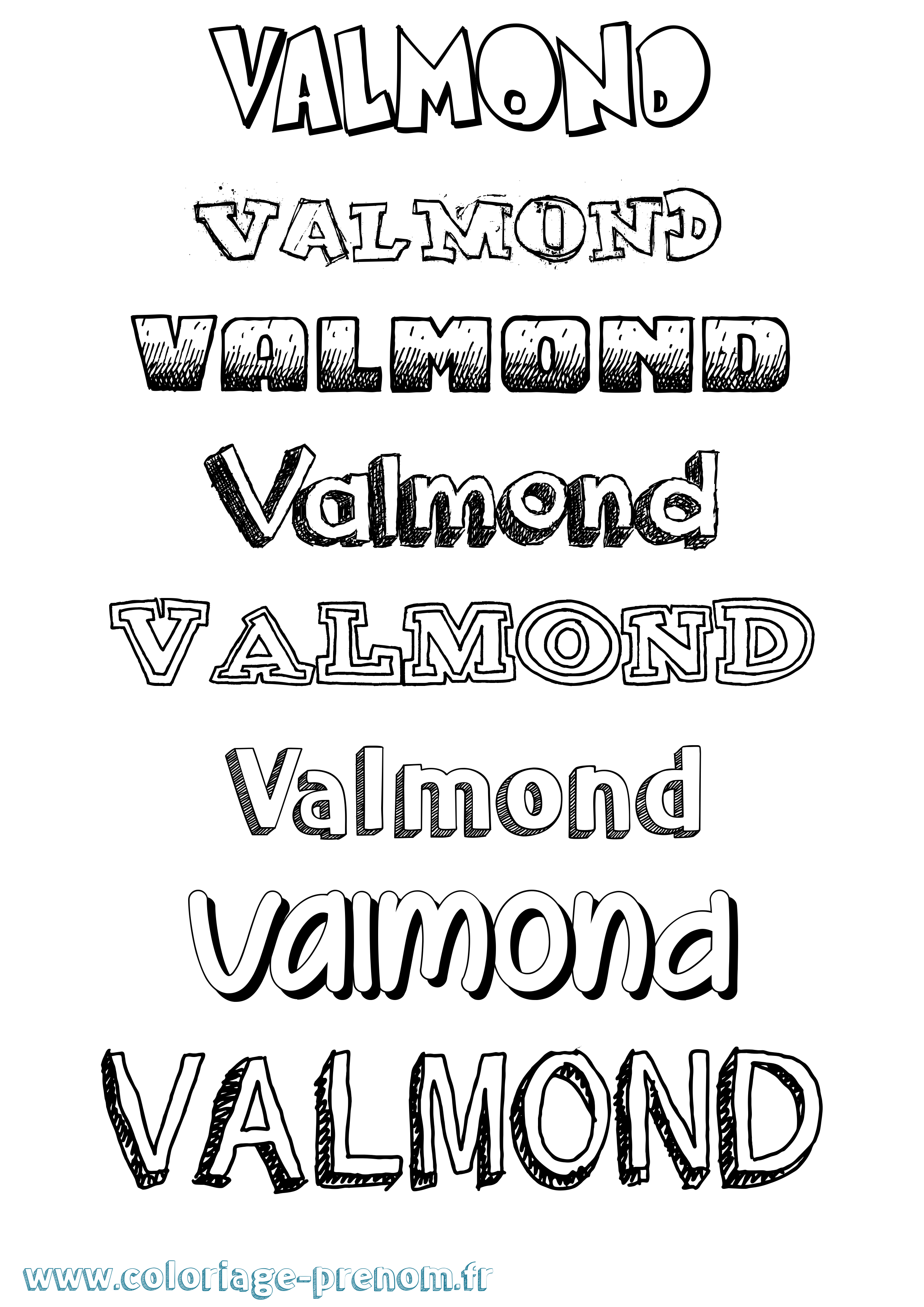 Coloriage Valmond Dessiné Coloriage prénom Valmond Dessiné