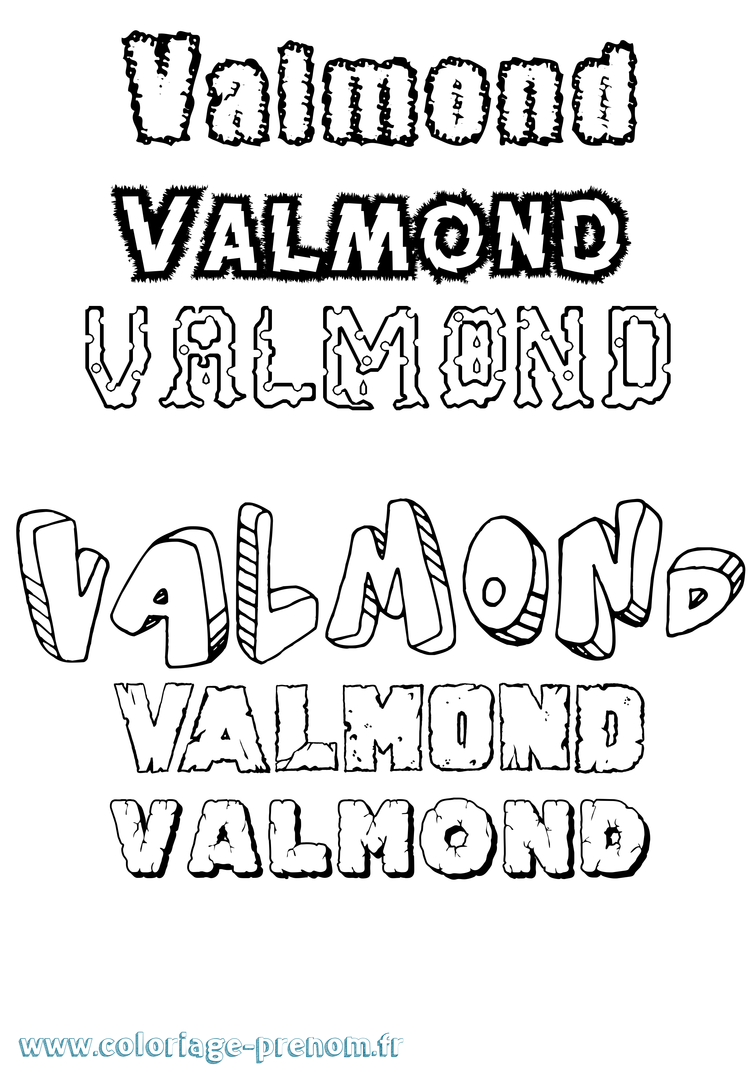 Coloriage Valmond Destructuré Coloriage prénom Valmond Destructuré