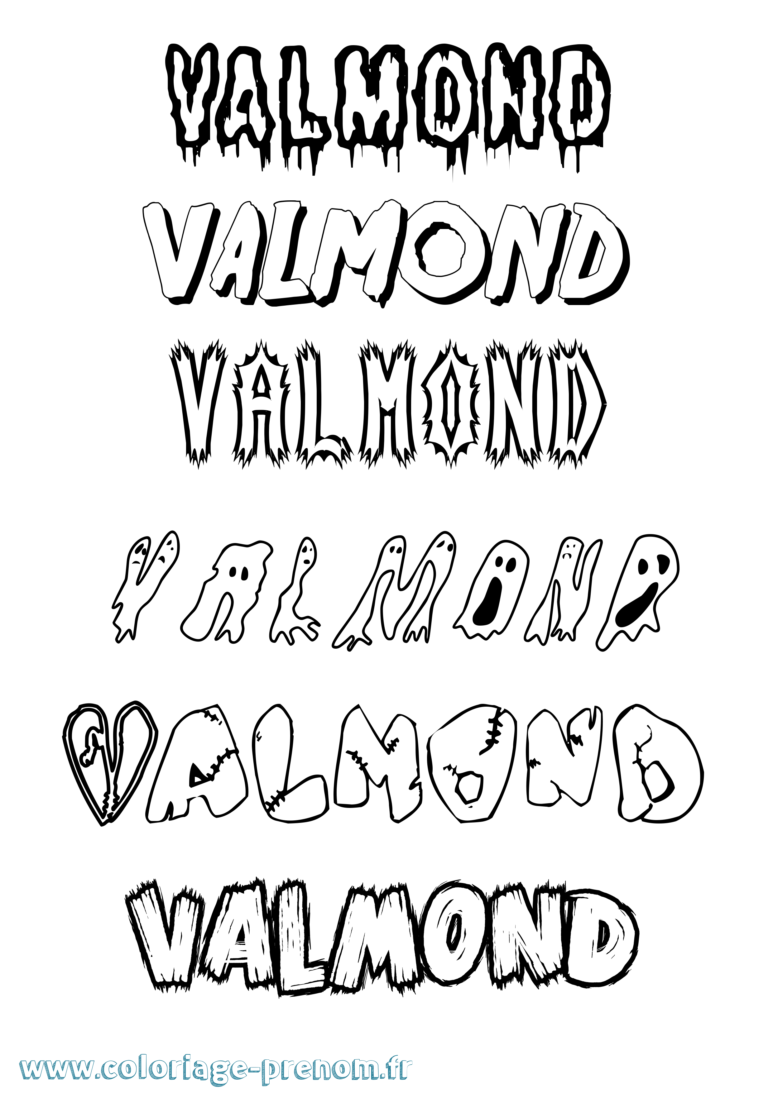 Coloriage Valmond Frisson Coloriage prénom Valmond Frisson