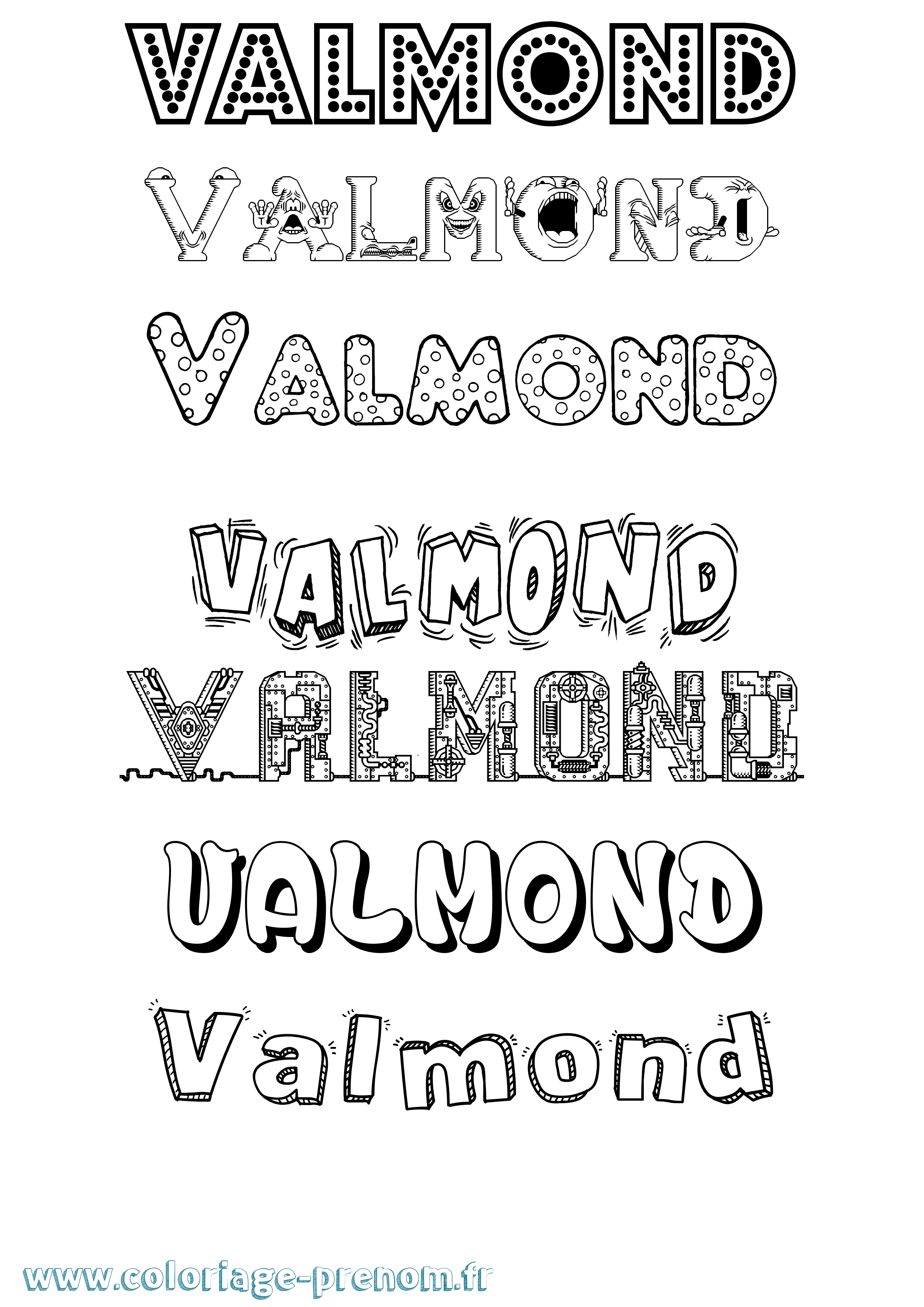 Coloriage Valmond Fun Coloriage prénom Valmond Fun