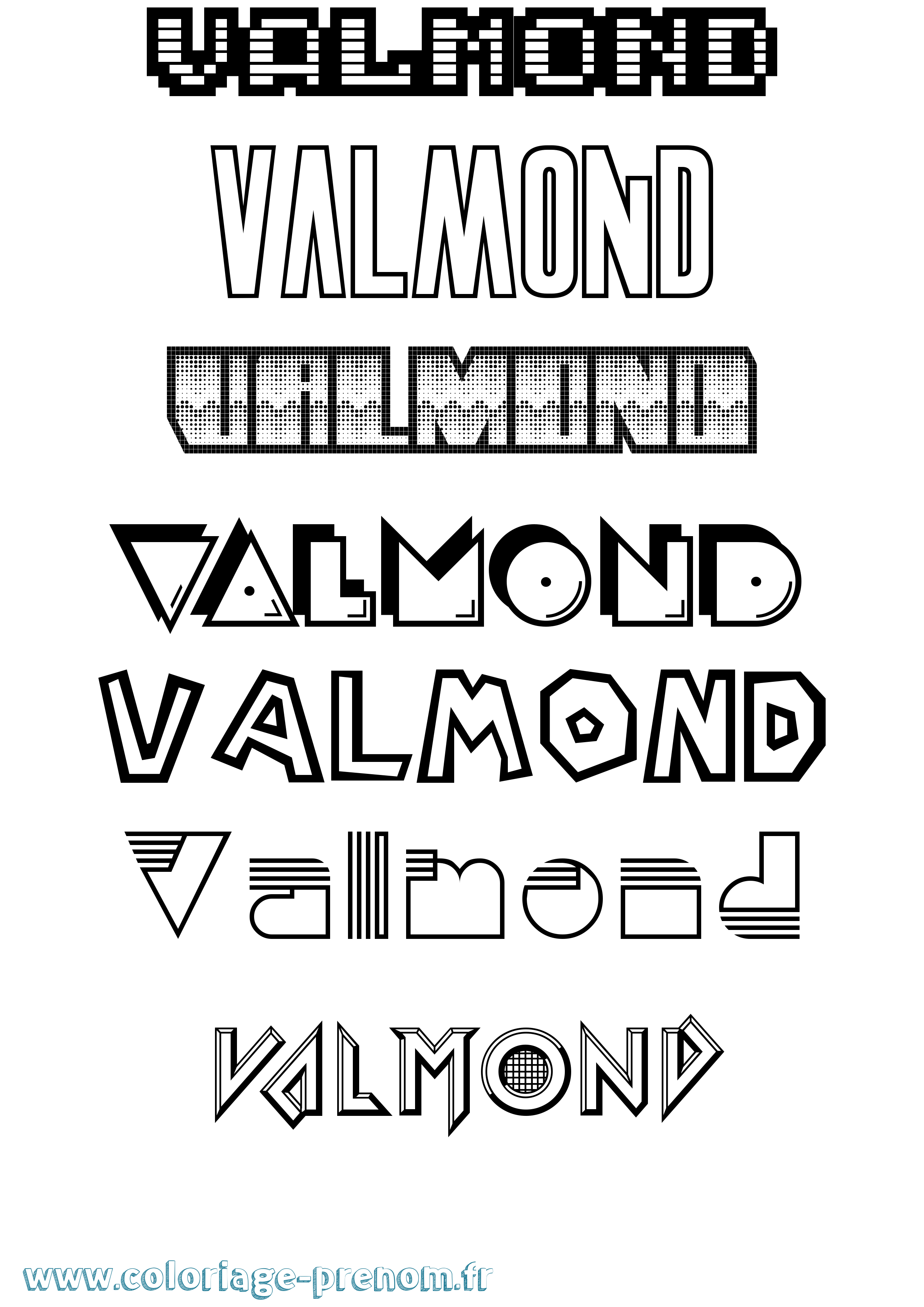 Coloriage Valmond Jeux Vidéos Coloriage prénom Valmond Jeux Vidéos