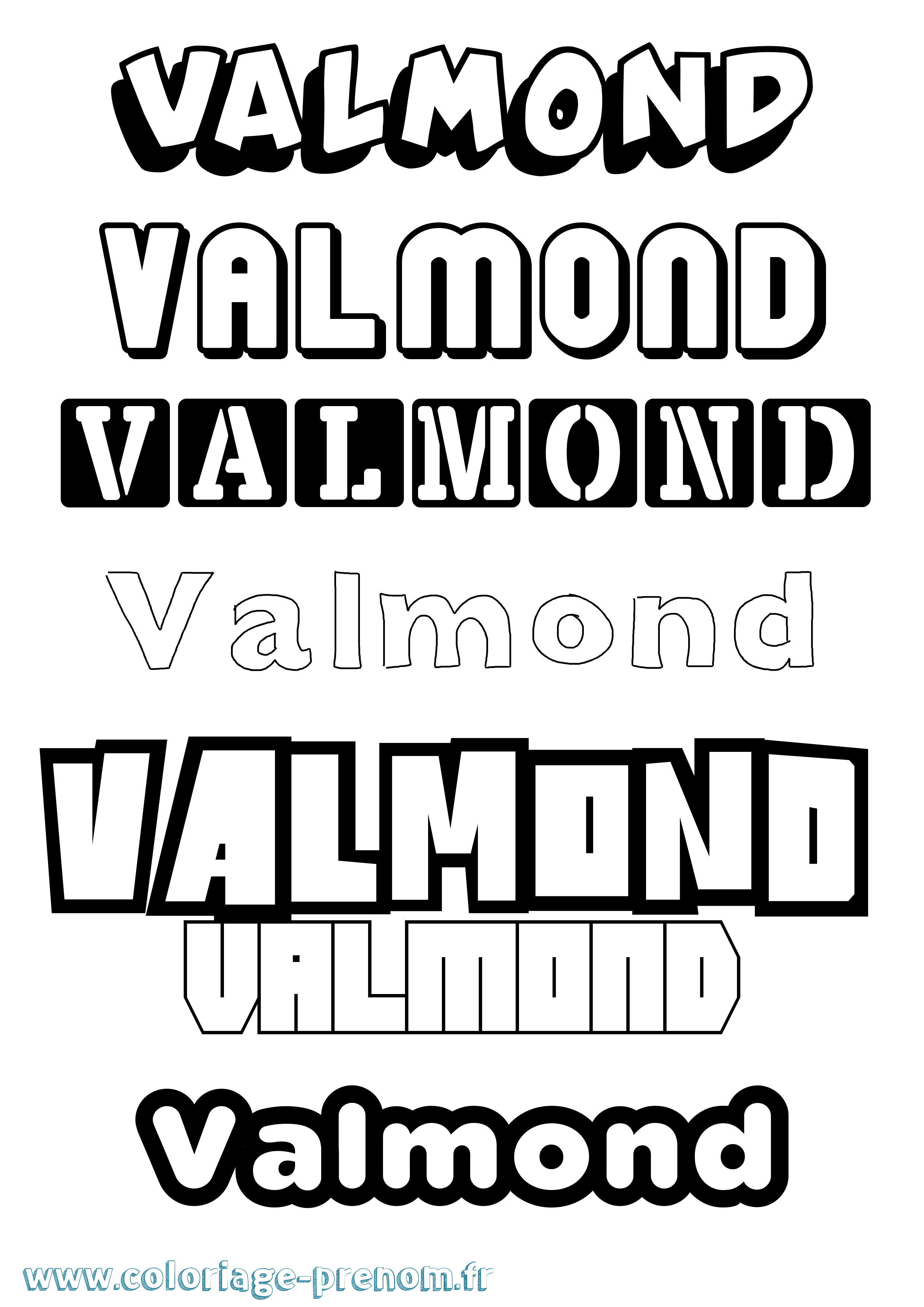 Coloriage Valmond Simple Coloriage prénom Valmond Simple