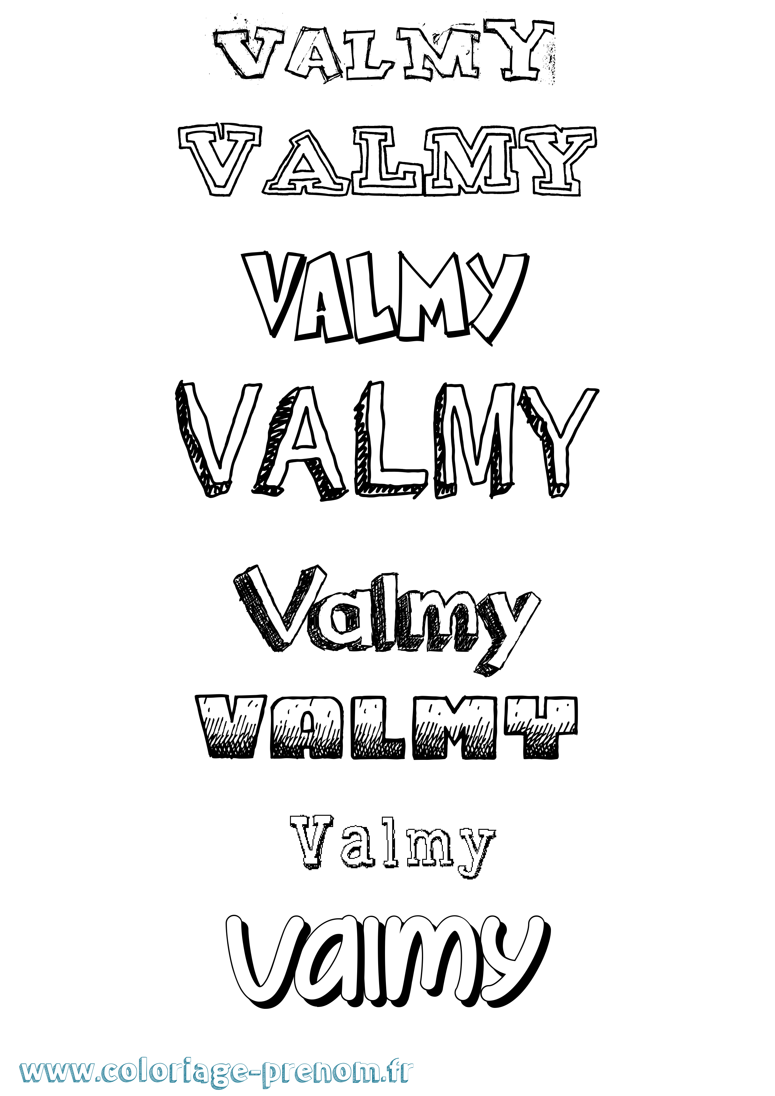 Coloriage Valmy Dessiné Coloriage prénom Valmy Dessiné