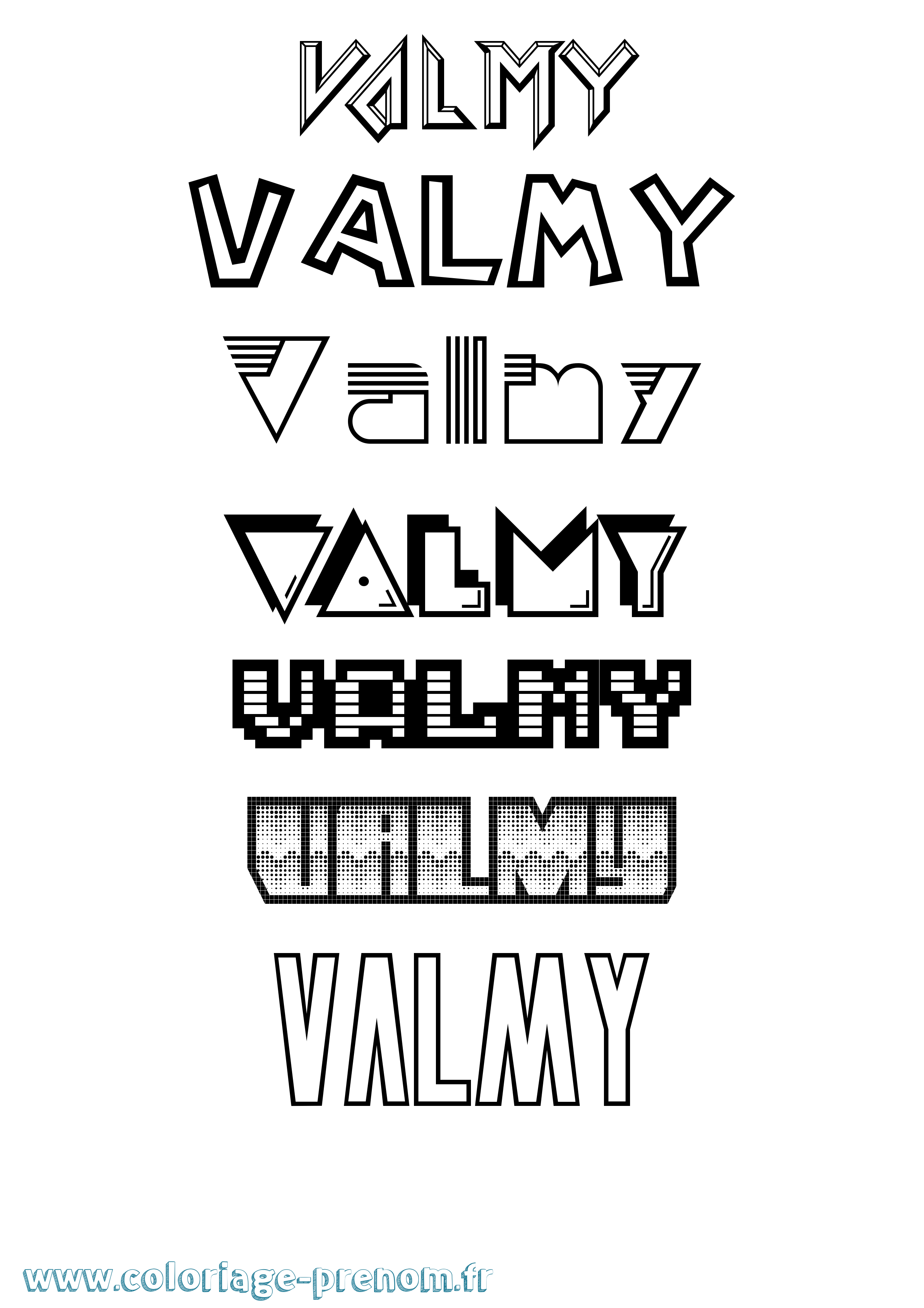 Coloriage prénom Valmy Jeux Vidéos