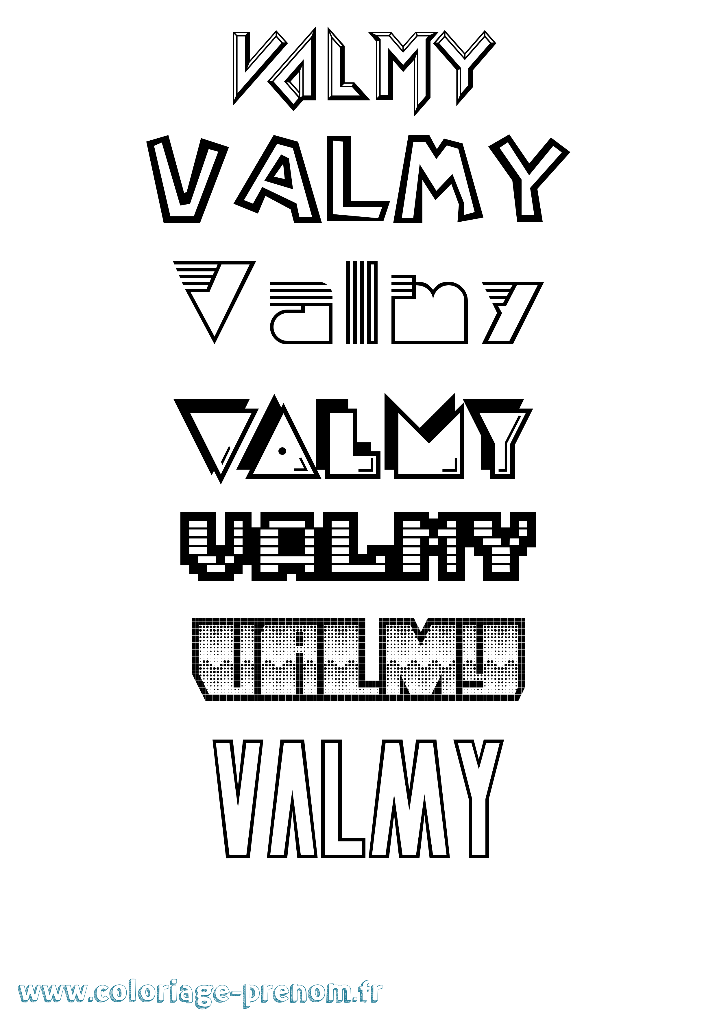 Coloriage Valmy Jeux Vidéos Coloriage prénom Valmy Jeux Vidéos