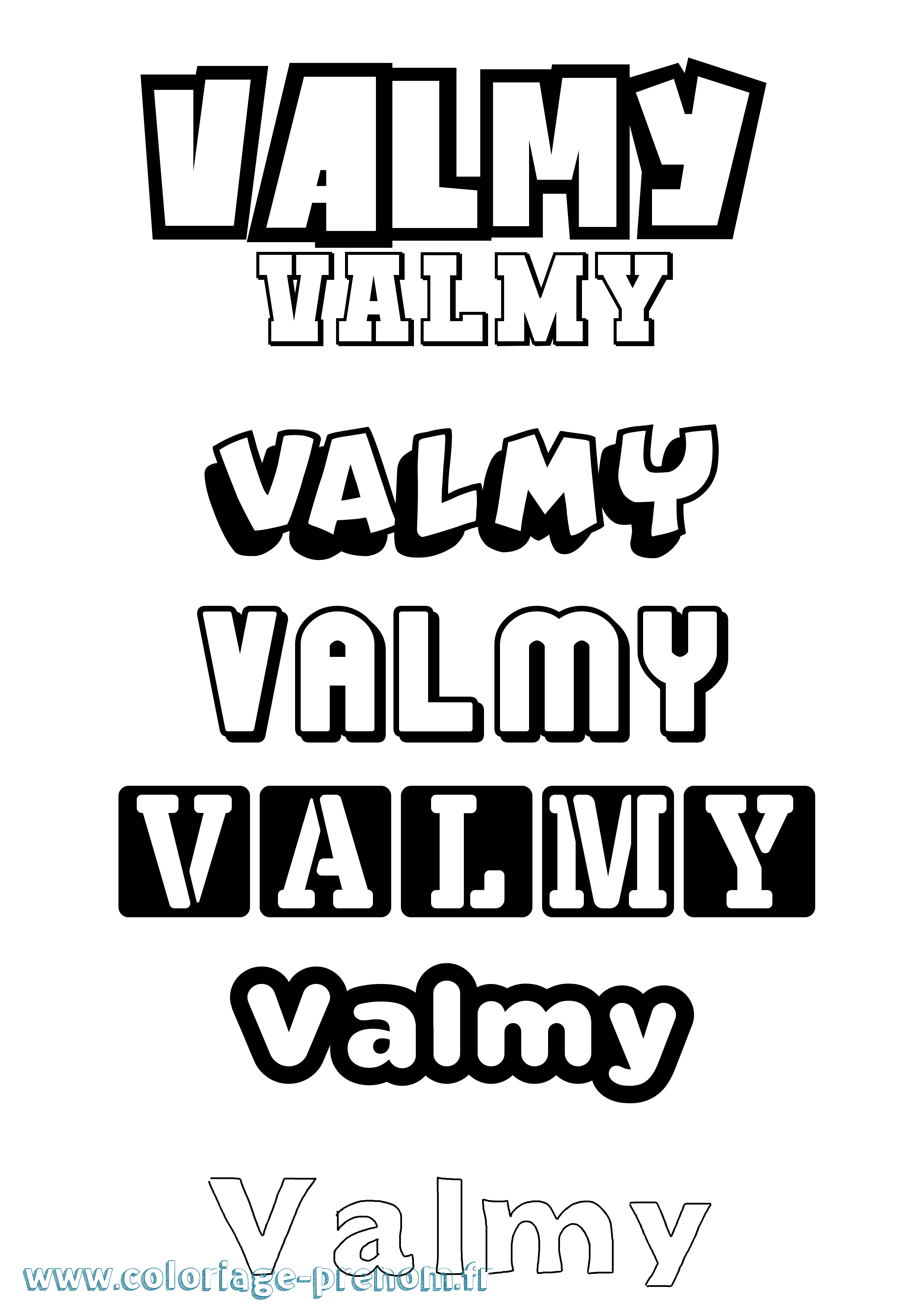 Coloriage Valmy Simple Coloriage prénom Valmy Simple