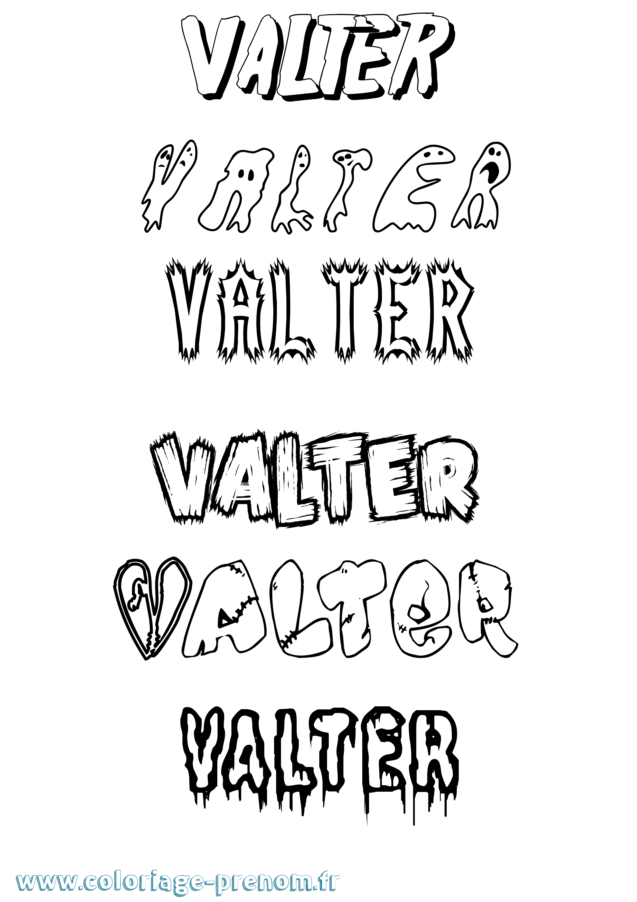 Coloriage prénom Valter Frisson