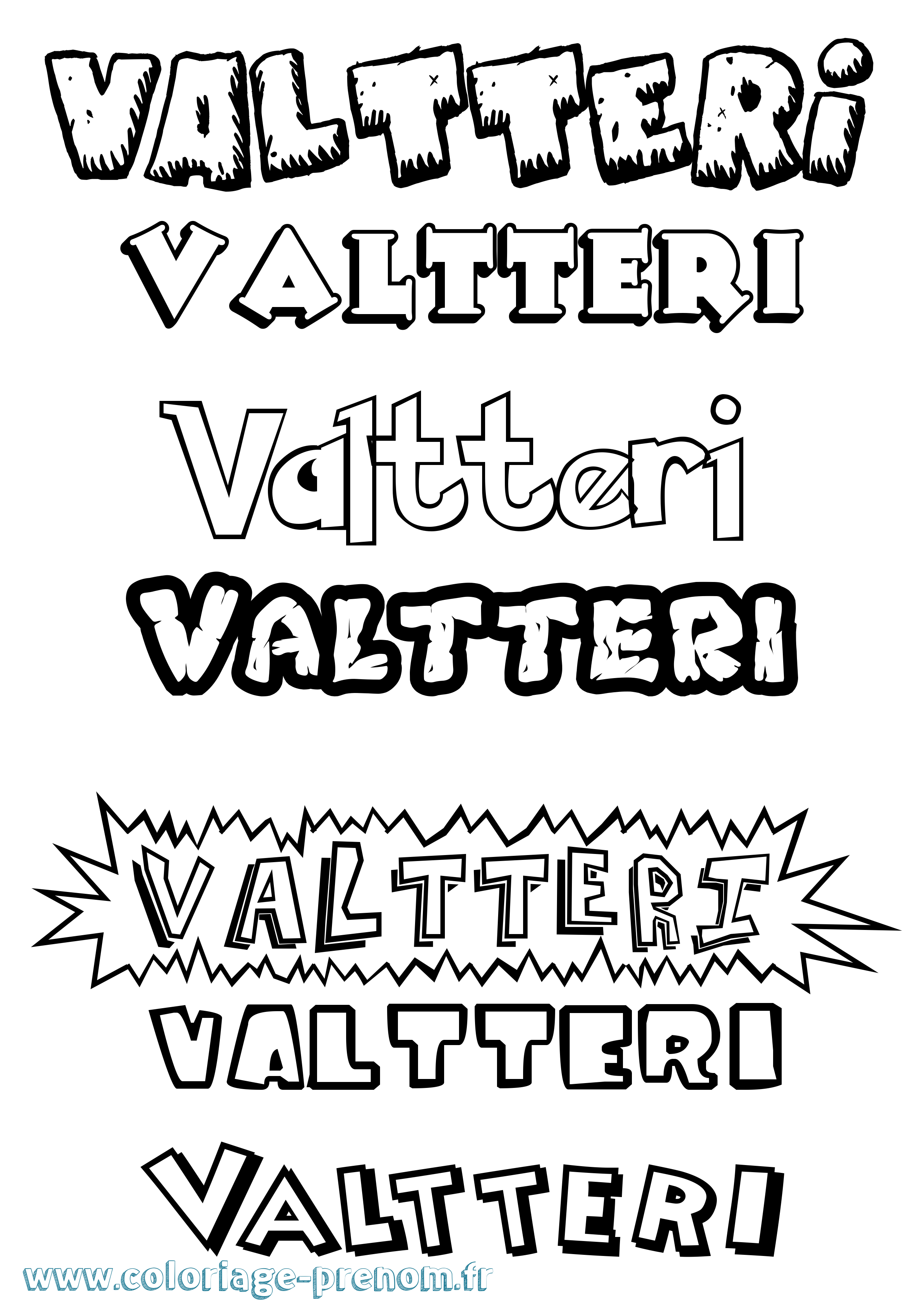 Coloriage Valtteri Dessin Animé Coloriage prénom Valtteri Dessin Animé