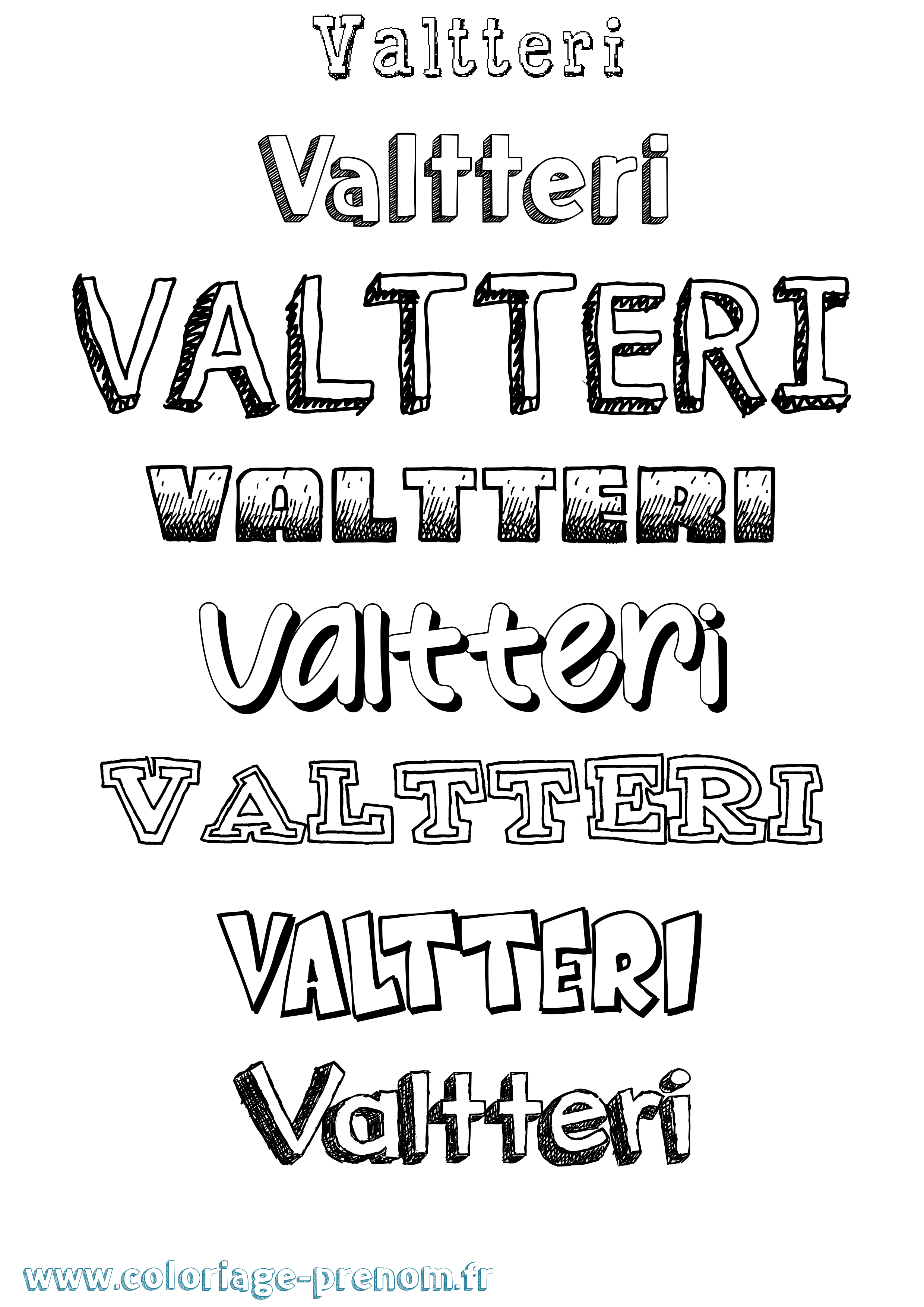 Coloriage Valtteri Dessiné Coloriage prénom Valtteri Dessiné