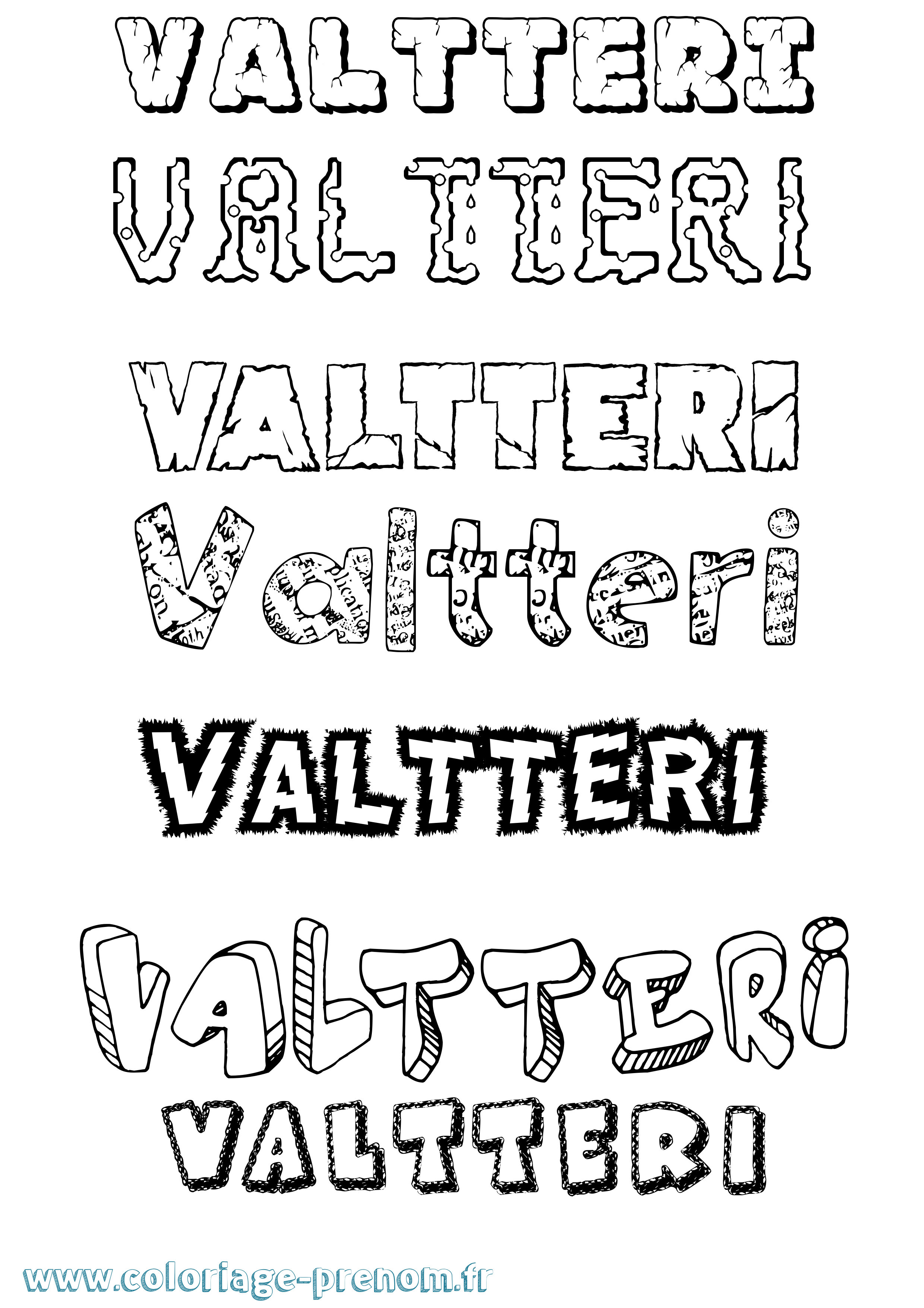 Coloriage Valtteri Destructuré Coloriage prénom Valtteri Destructuré