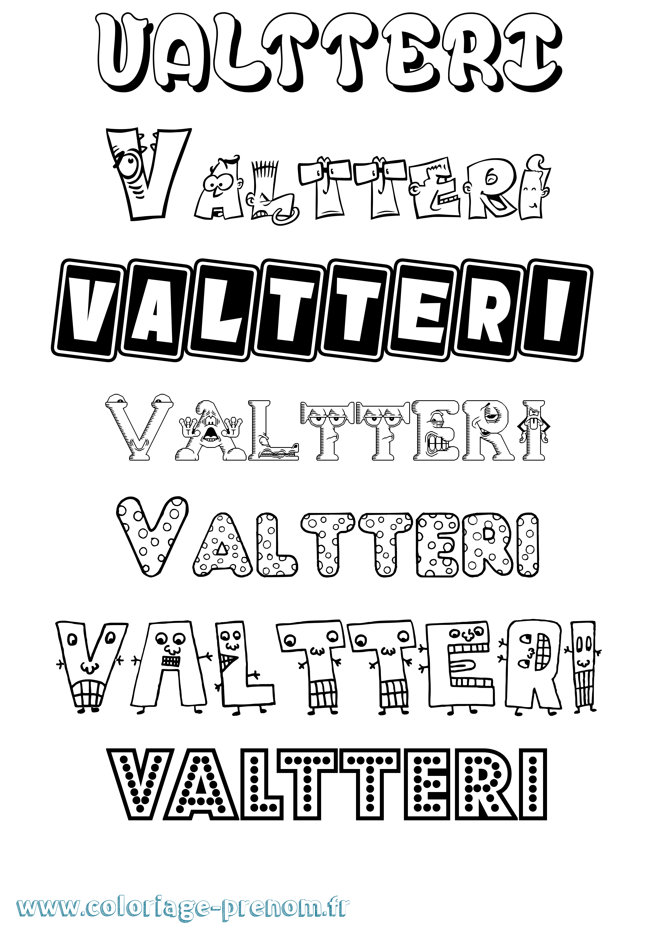 Coloriage Valtteri Fun Coloriage prénom Valtteri Fun