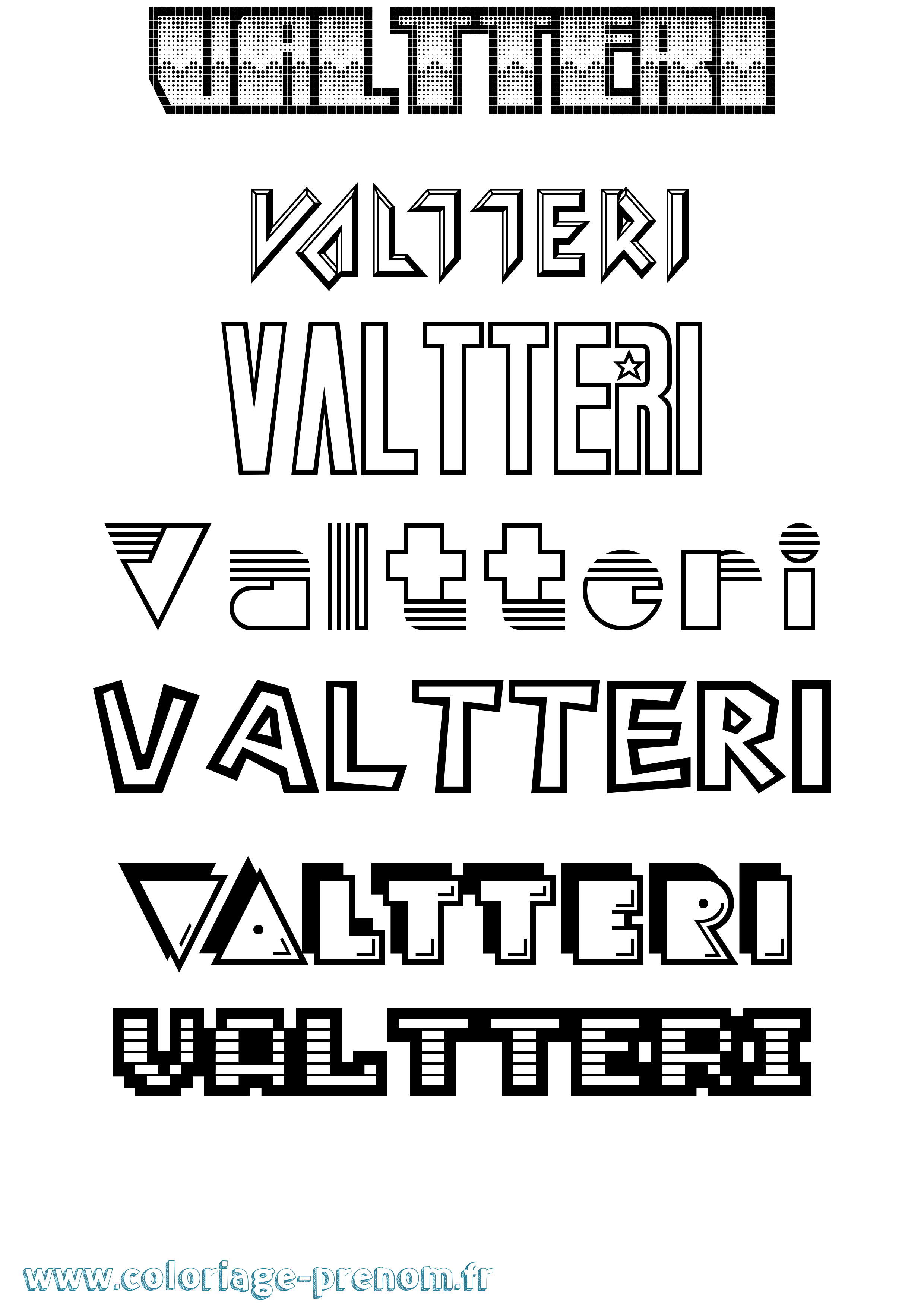 Coloriage Valtteri Jeux Vidéos Coloriage prénom Valtteri Jeux Vidéos
