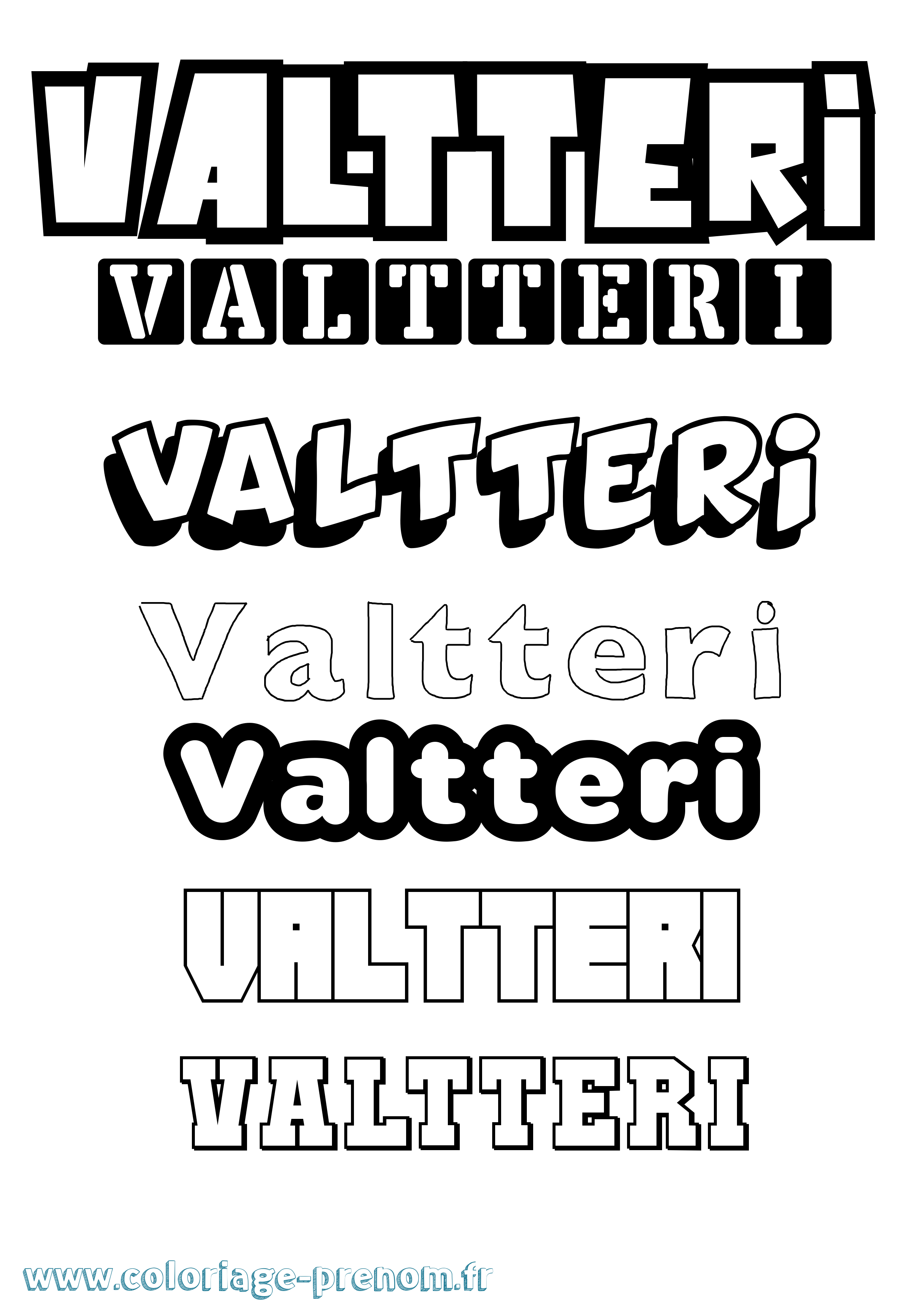 Coloriage Valtteri Simple Coloriage prénom Valtteri Simple