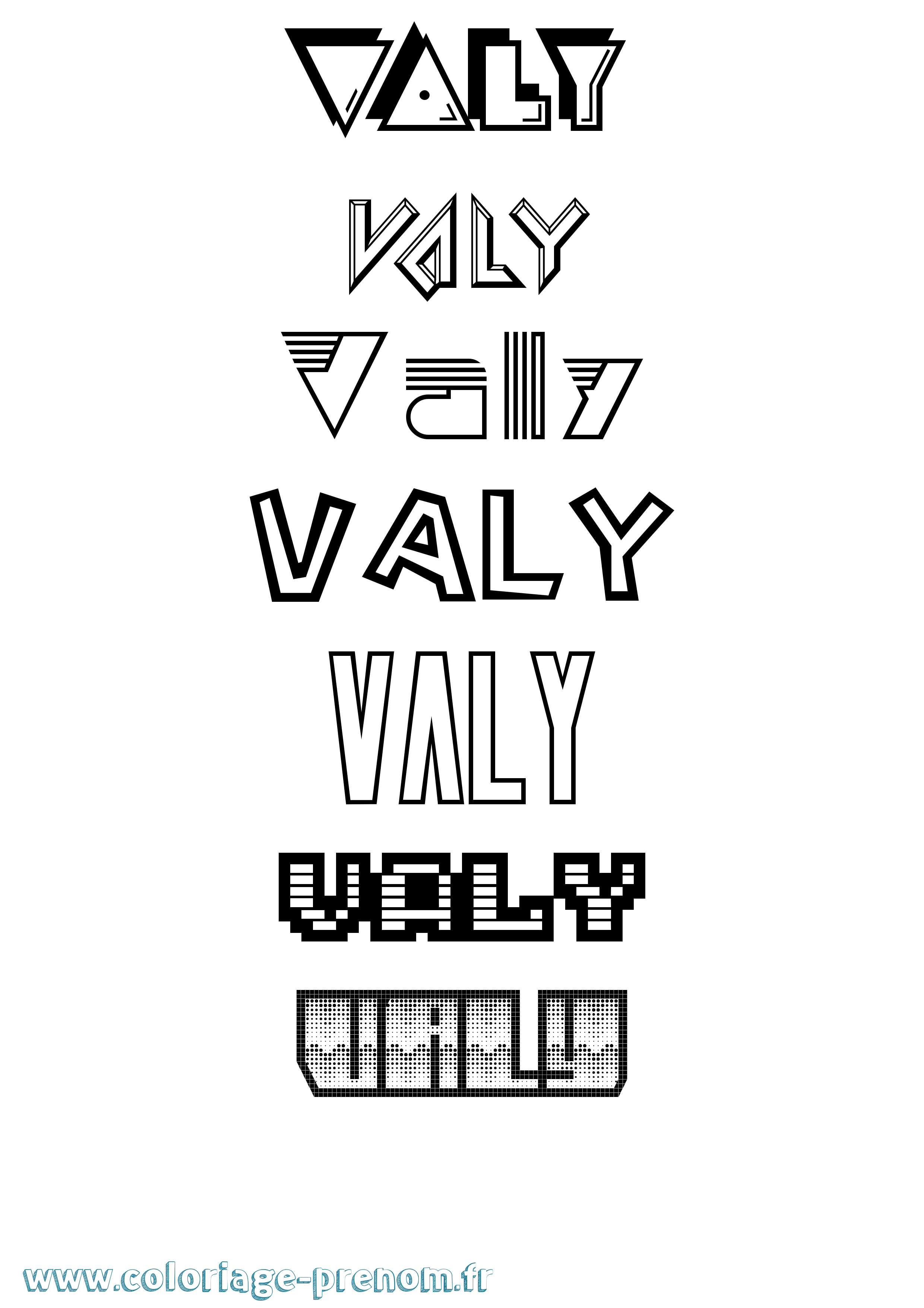Coloriage Valy Jeux Vidéos Coloriage prénom Valy Jeux Vidéos