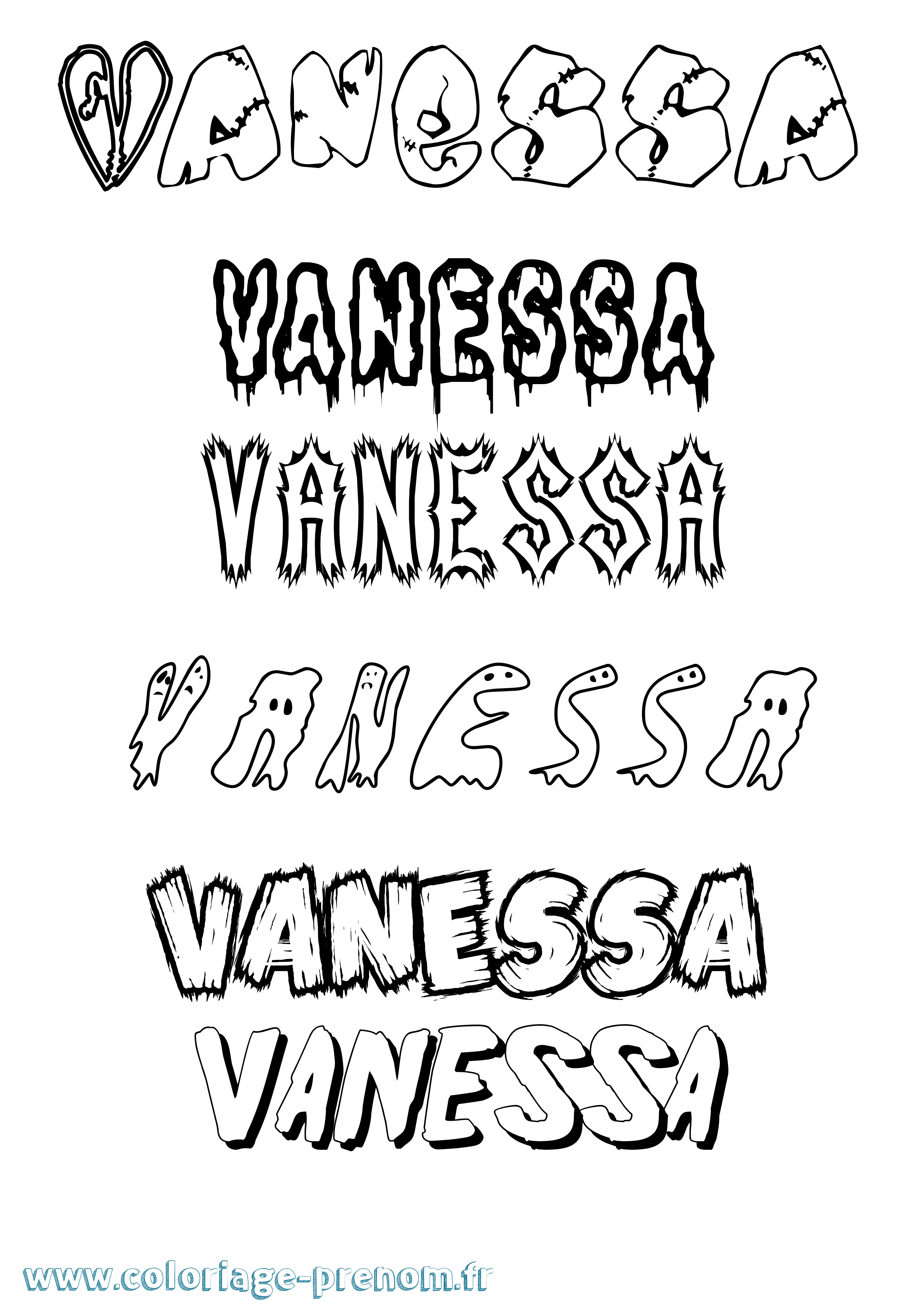Coloriage prénom Vanessa