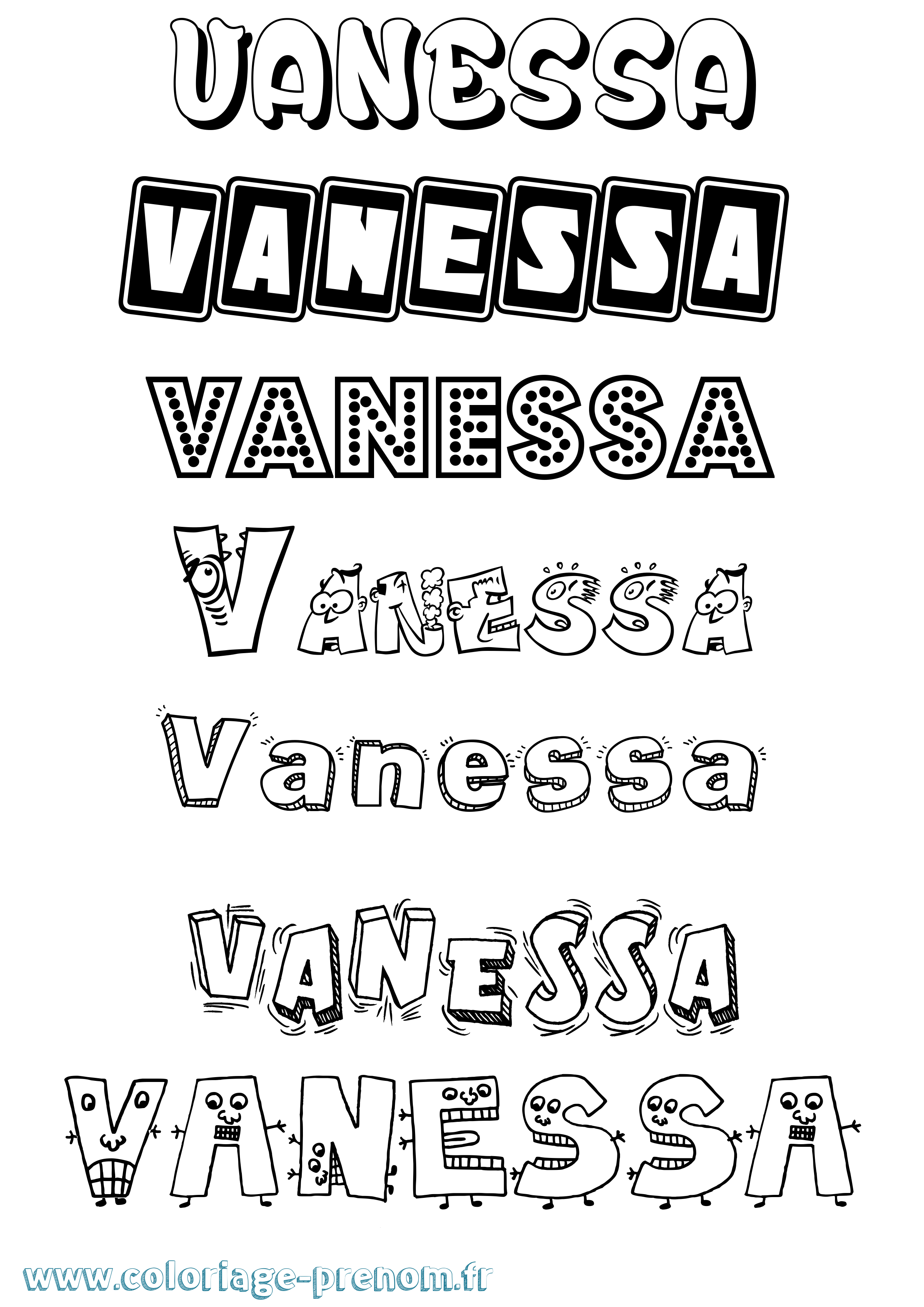 Coloriage prénom Vanessa