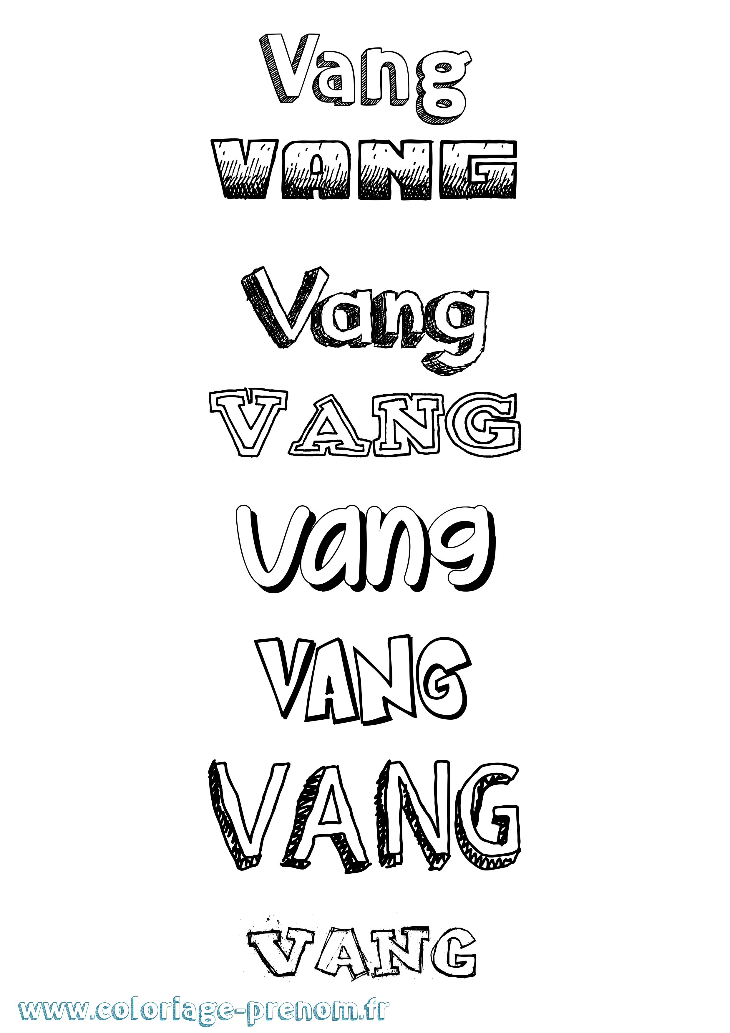 Coloriage Vang Dessiné Coloriage prénom Vang Dessiné