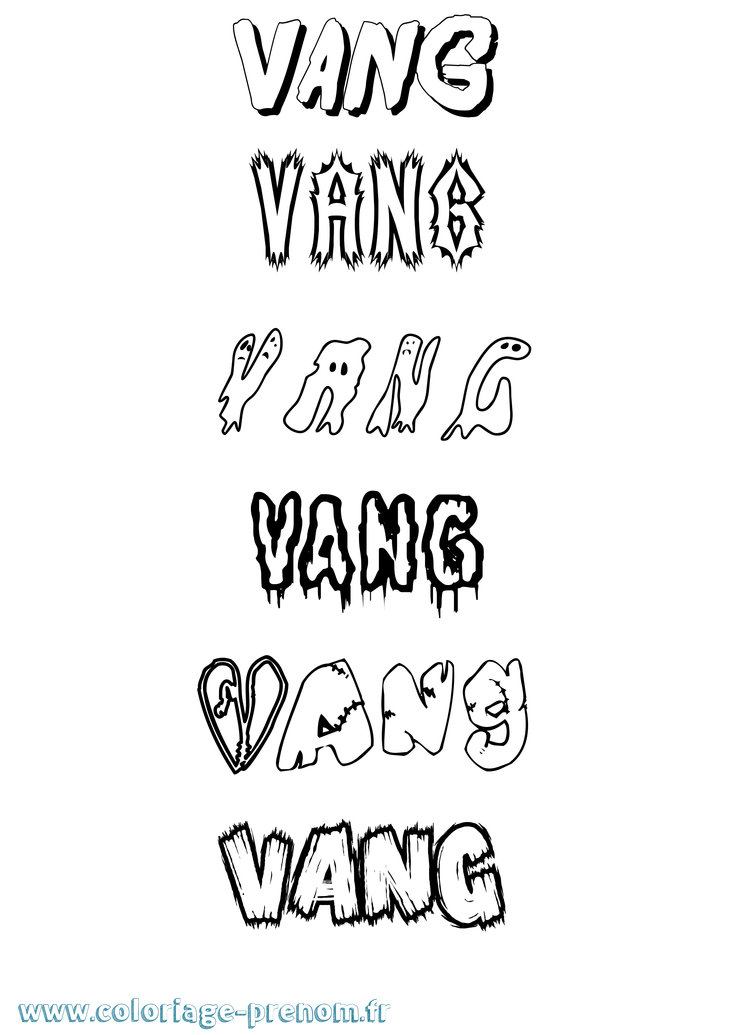 Coloriage Vang Frisson Coloriage prénom Vang Frisson