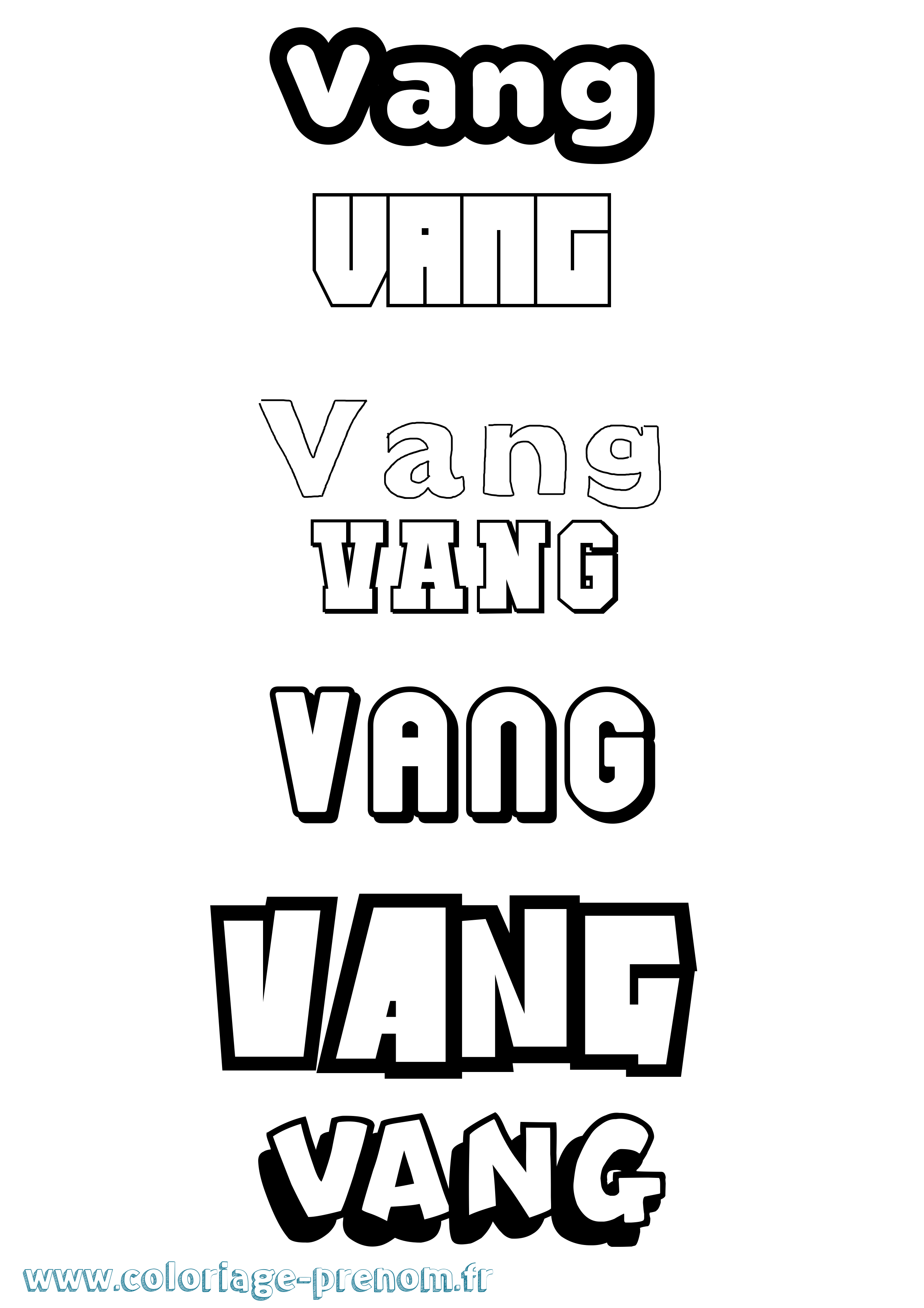 Coloriage Vang Simple Coloriage prénom Vang Simple