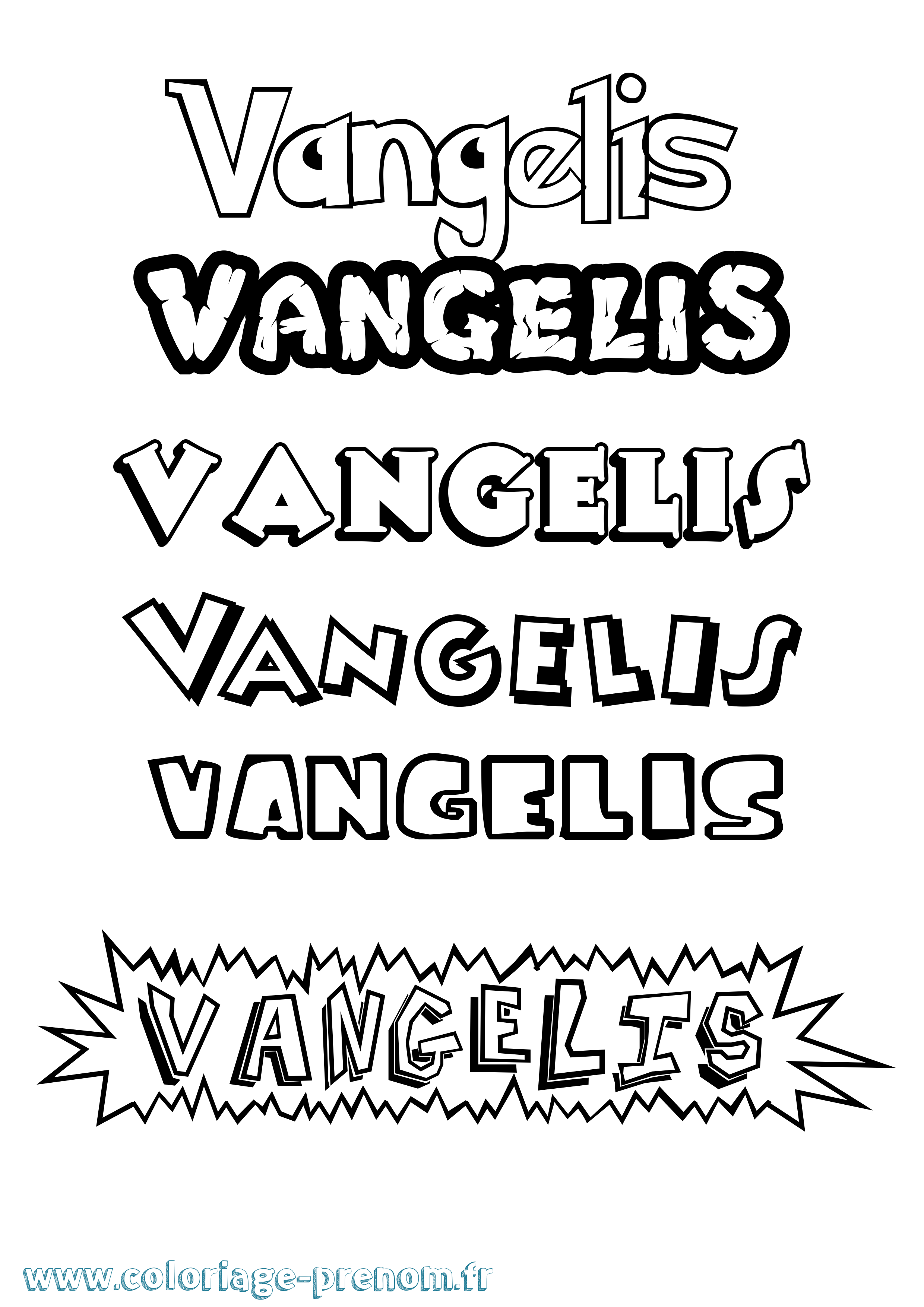 Coloriage Vangelis Dessin Animé Coloriage prénom Vangelis Dessin Animé