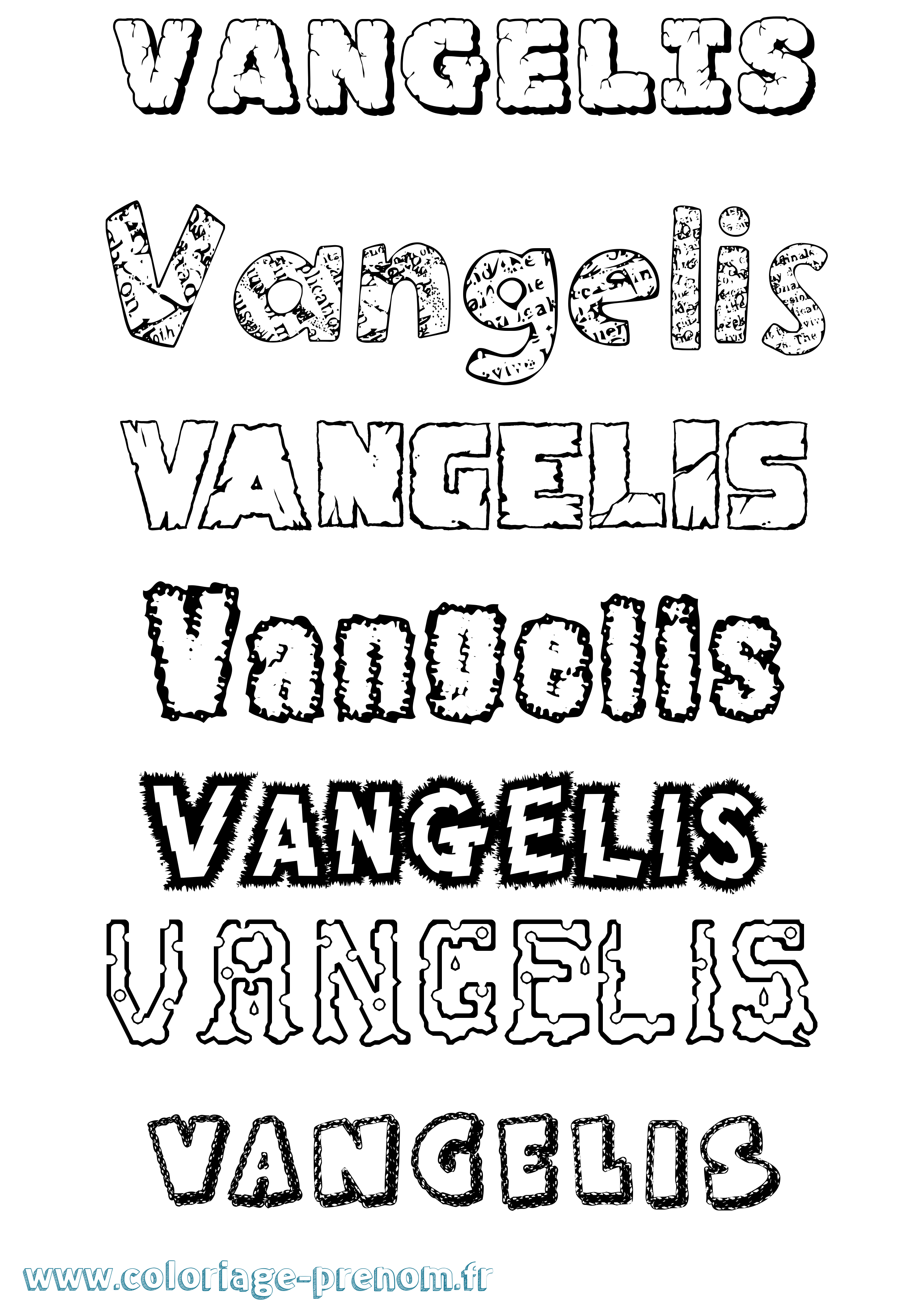 Coloriage Vangelis Destructuré Coloriage prénom Vangelis Destructuré